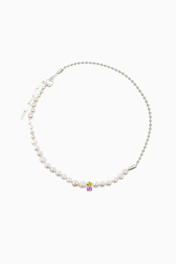 Incomplete Pearl Choker - Pink/Green