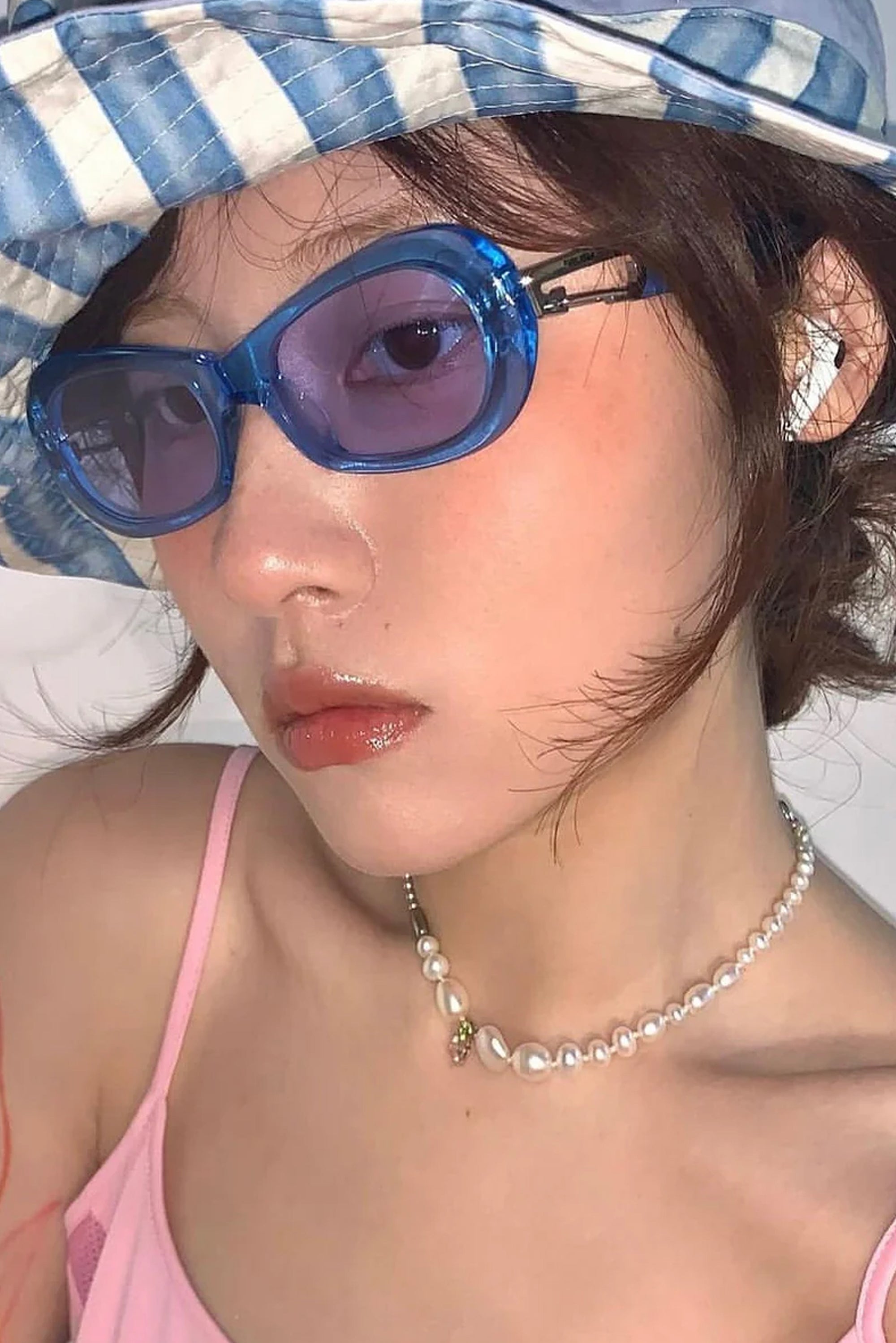 Incomplete Pearl Choker - Pink/Green