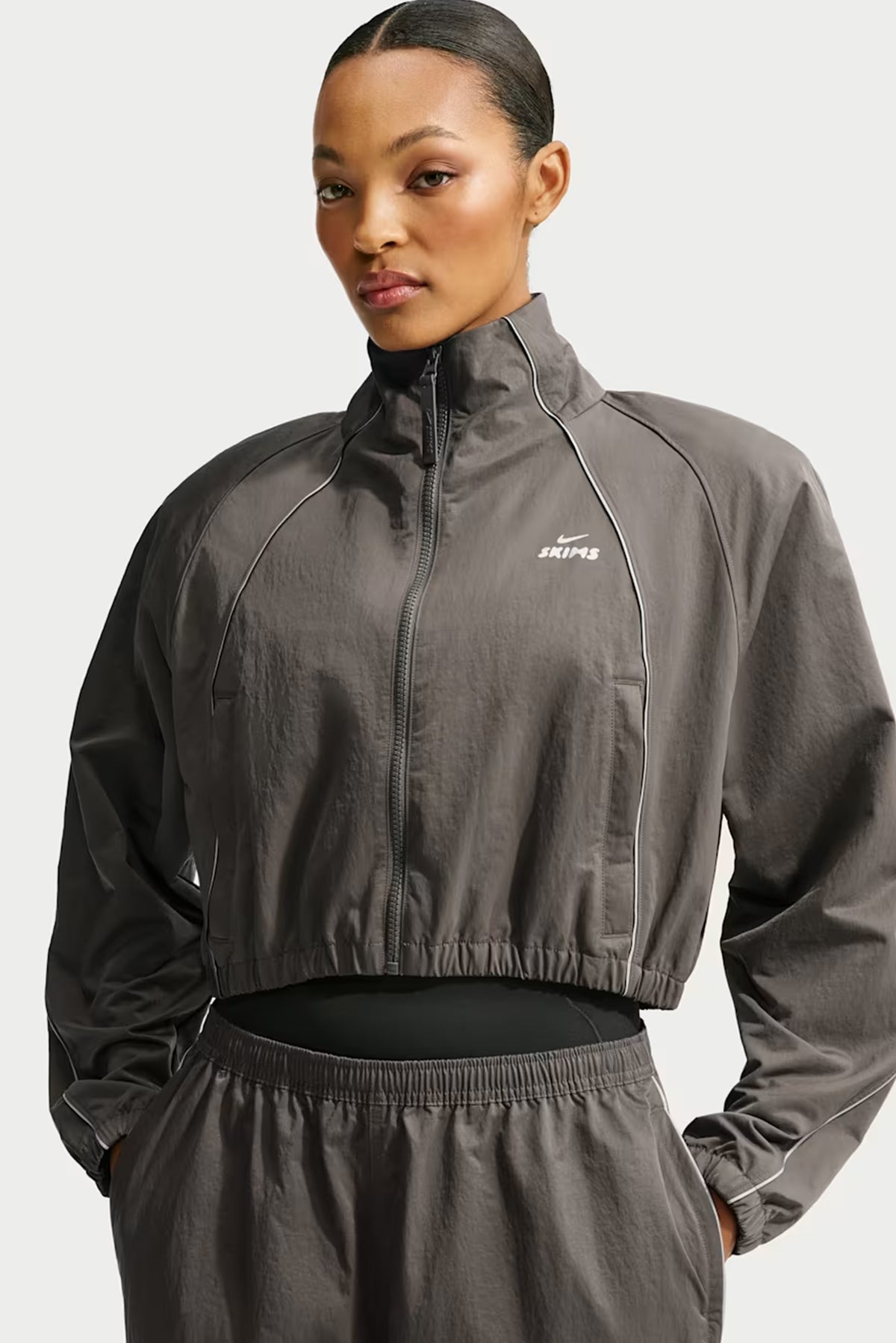 NikeSKIMS Crunchy Nylon Cropped Jacket - Boulder