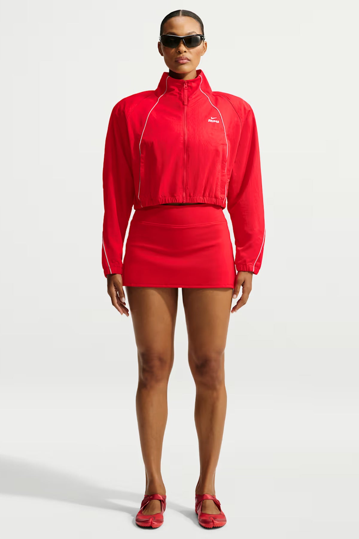 NikeSKIMS Crunchy Nylon Cropped Jacket - University Red