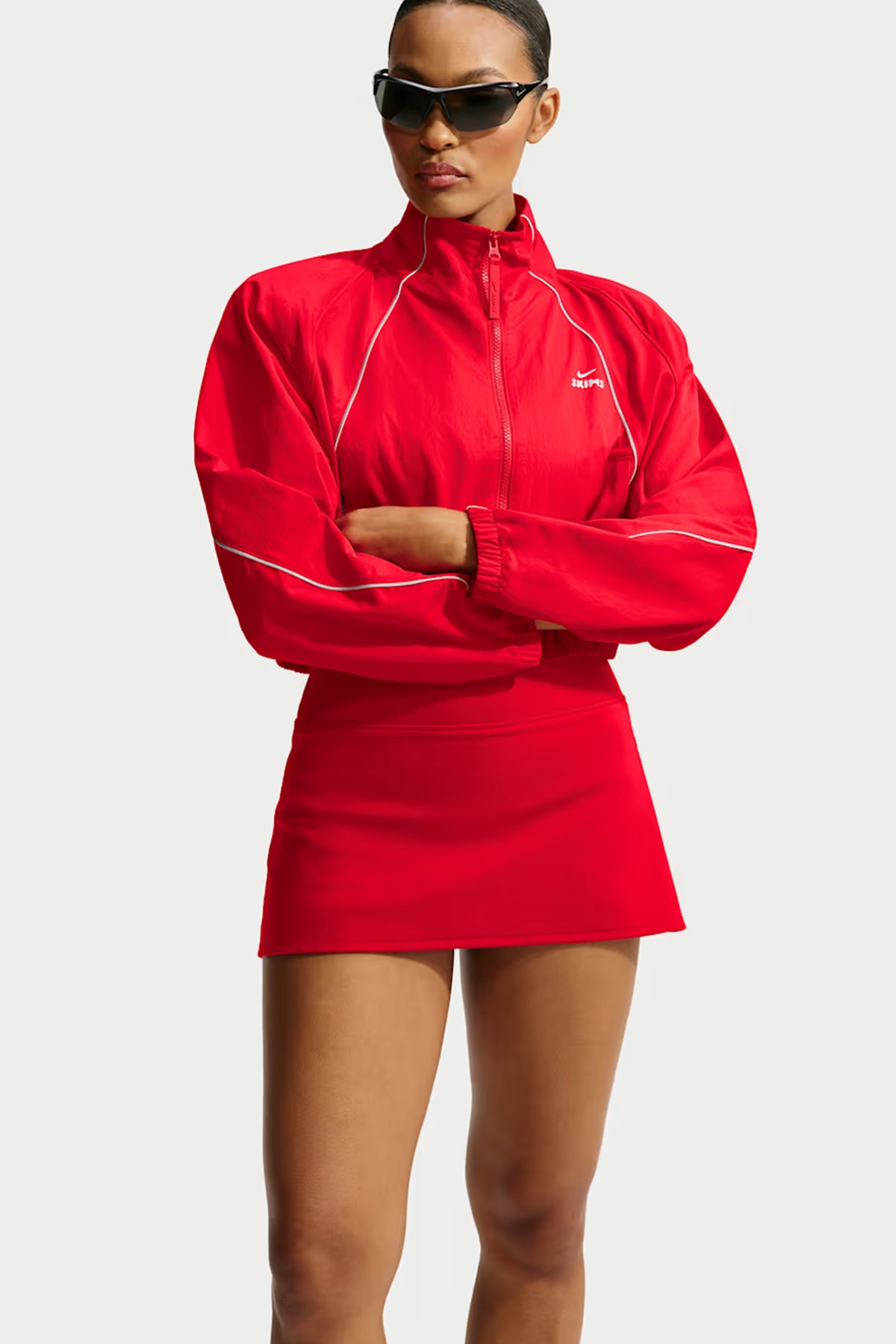 NikeSKIMS Crunchy Nylon Cropped Jacket - University Red