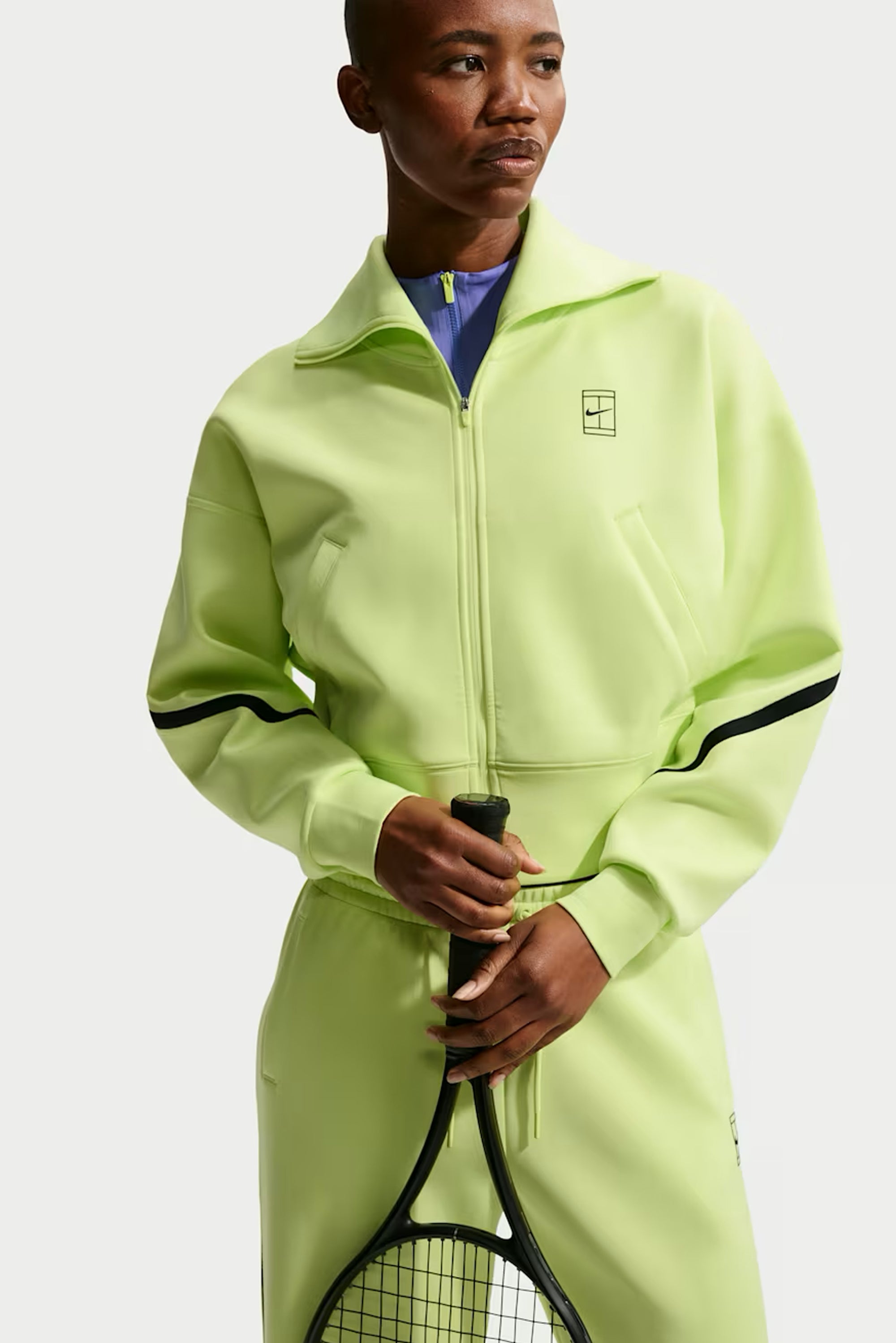Women's Dri-FIT Full-Zip Tennis Jacket - Lemon Twist