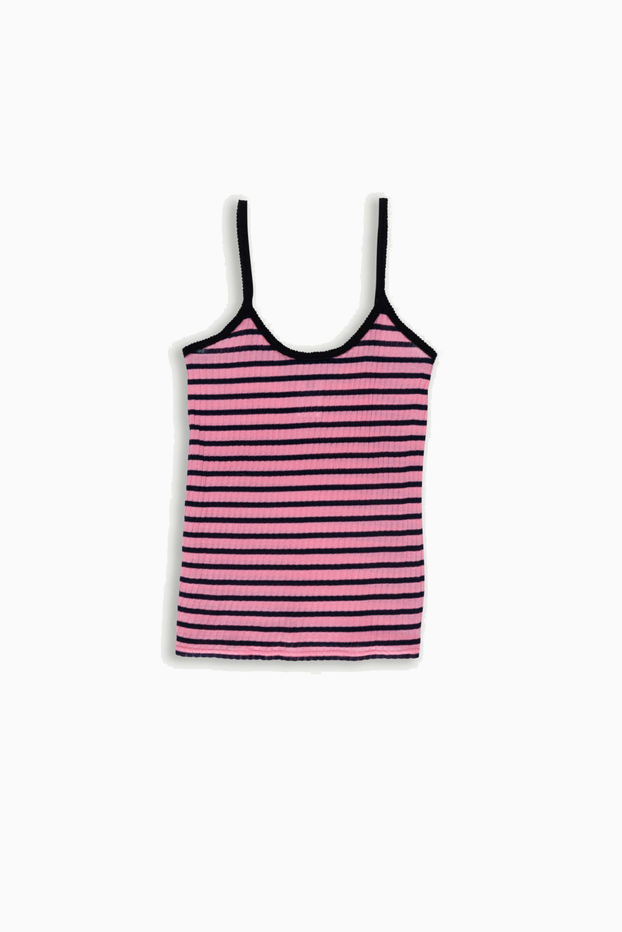 Jade Ribbed Cami - Pink/Navy