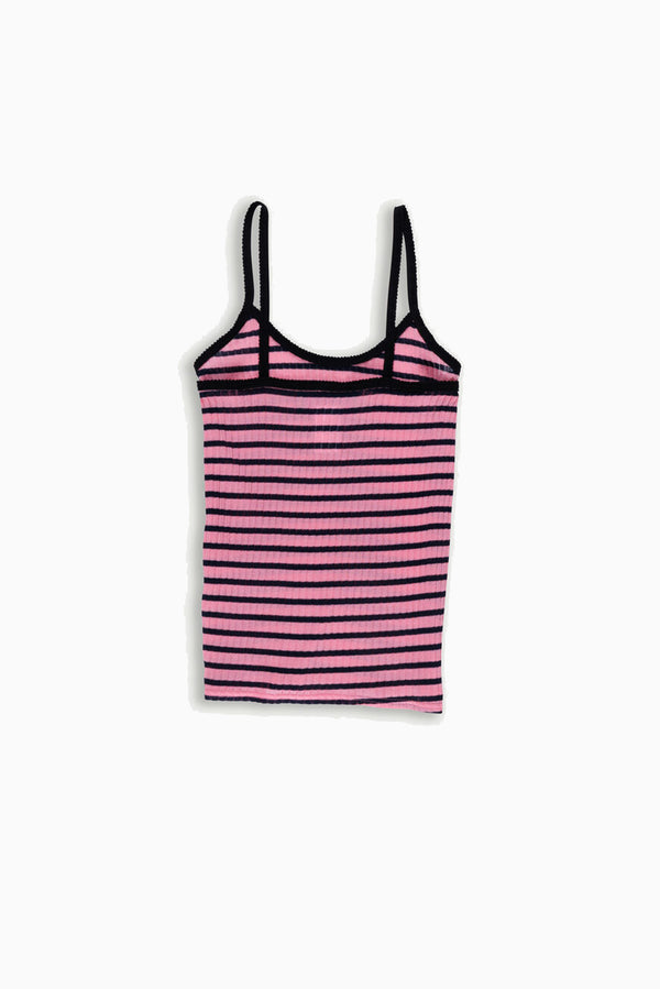 Jade Ribbed Cami - Pink/Navy