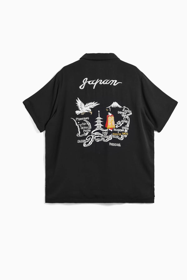 Non Down Reversible "SKA" Aloha Shirt - Black