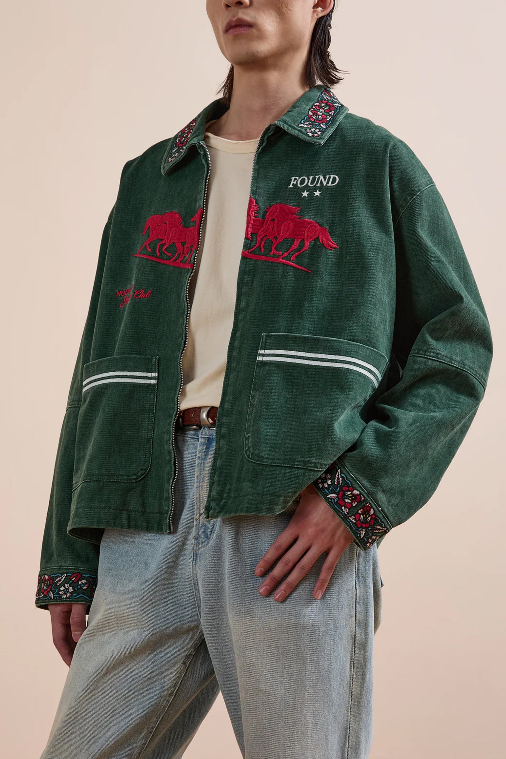 Jockey Club Embroidered Work Jacket - Vintage Forest