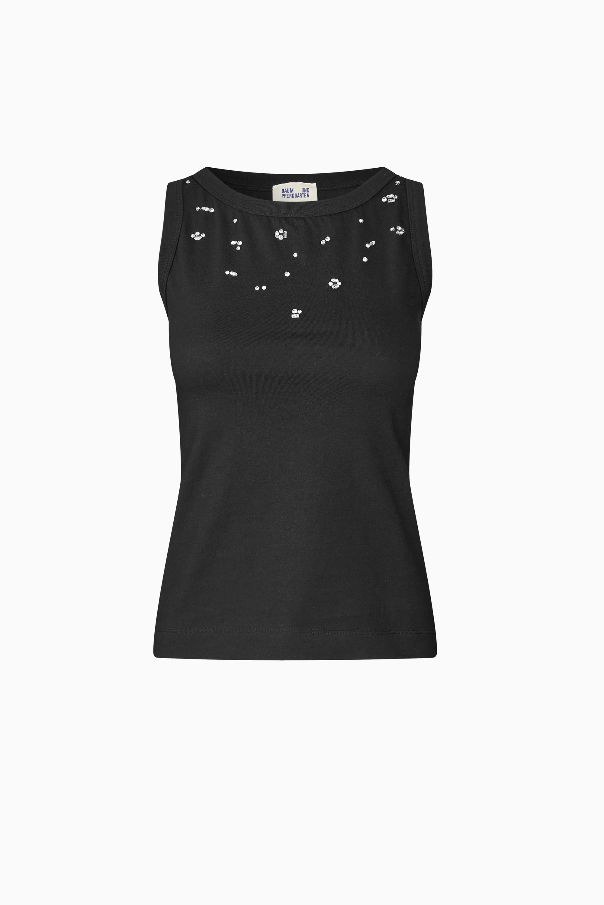 Joline Tank - Black Rhinestones