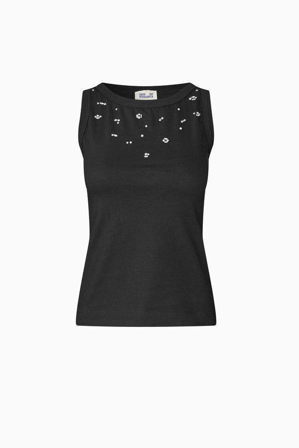 Joline Tank - Black Rhinestones