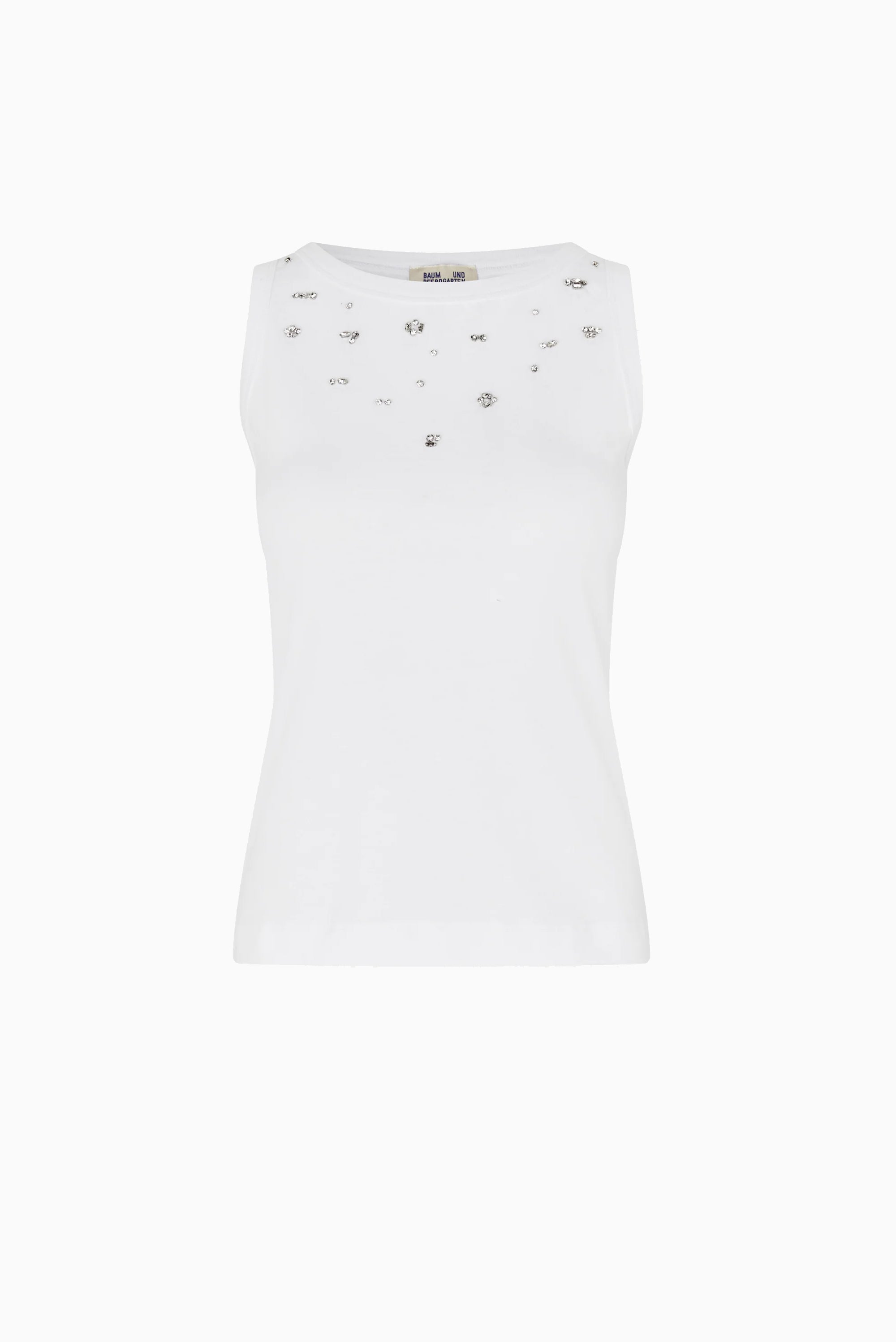 Joline Tank - White Rhinestones