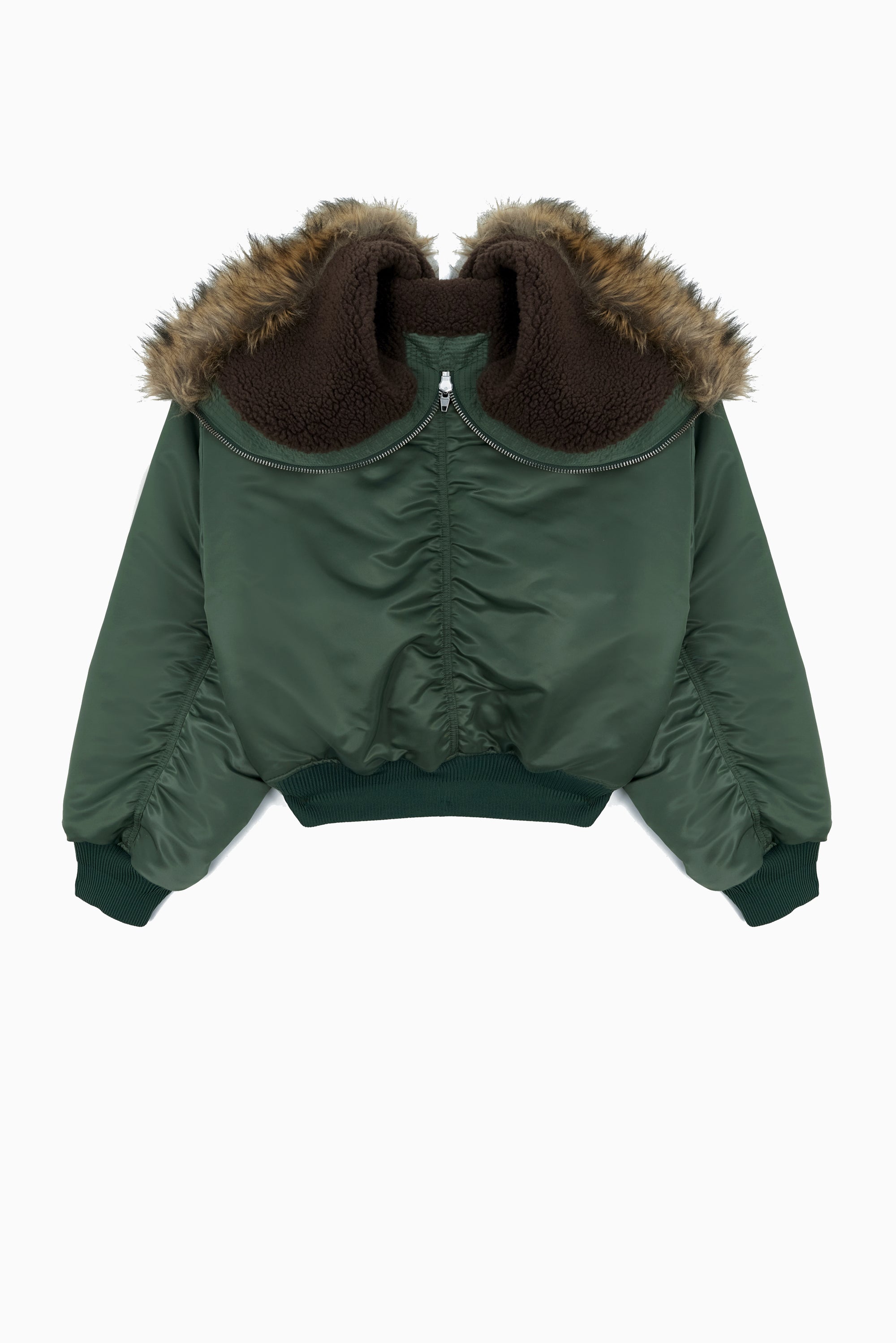 JUUN.J Convertible Hood MA-1 Jumper - Khaki