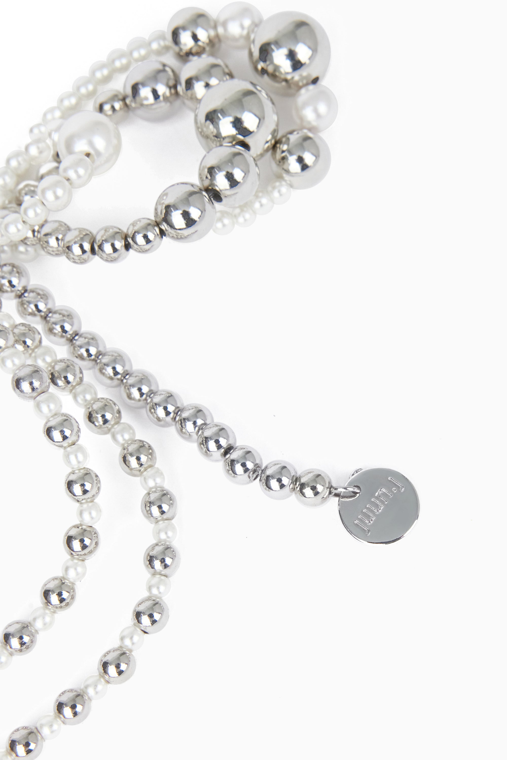 JUUN.J Ribbon Beads Keyring - Pearl