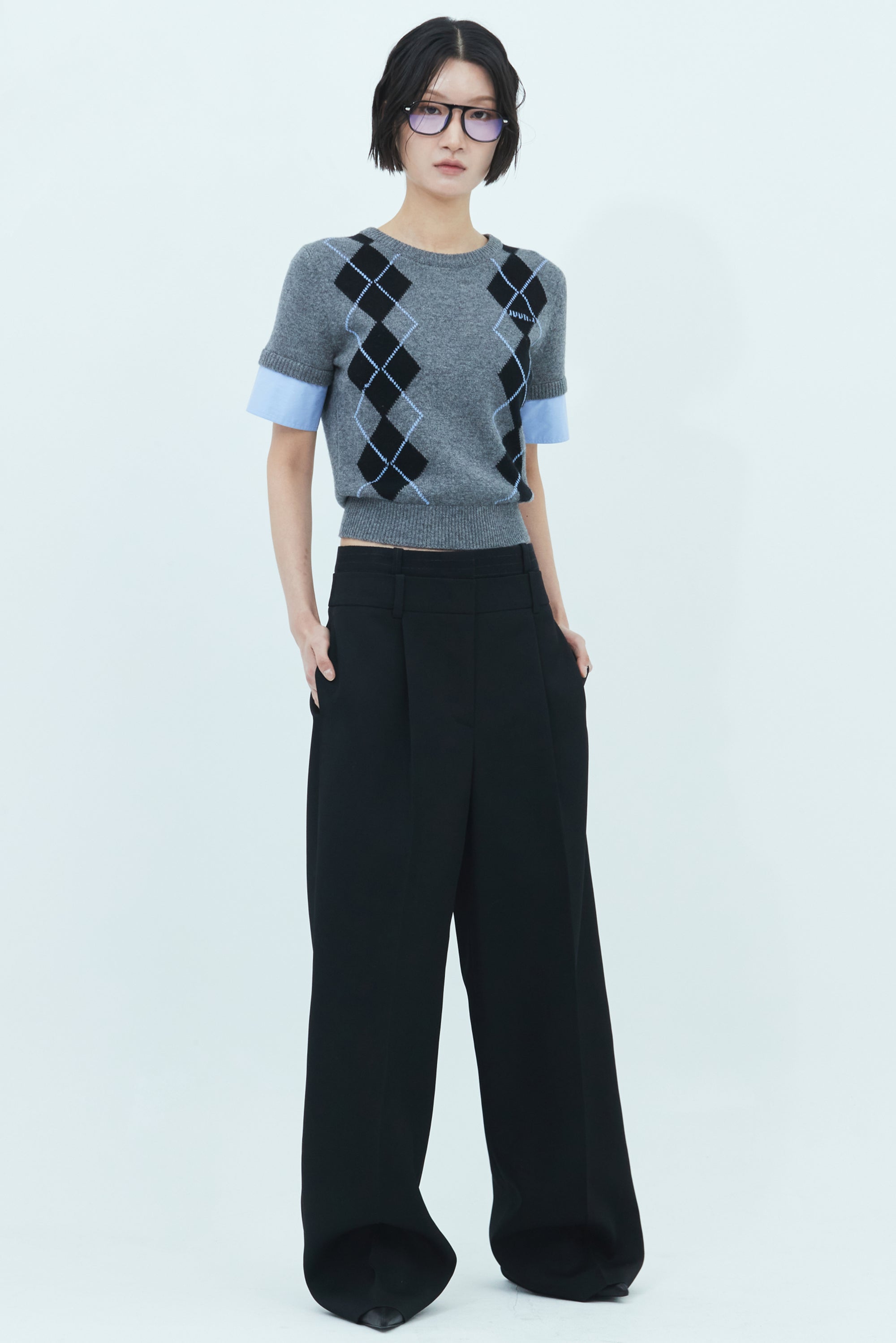 JUUN.J Double Waisted Wool Pants - Black