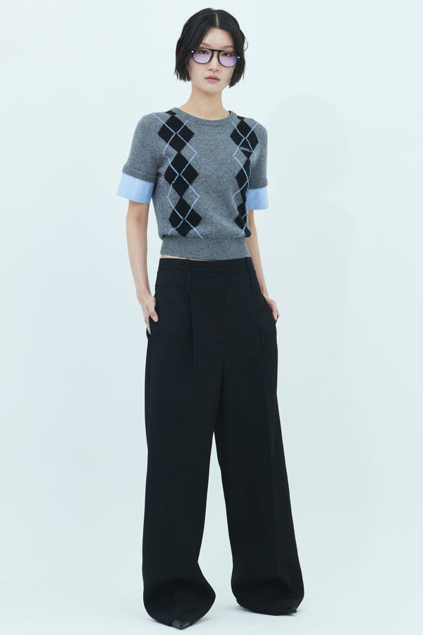 JUUN.J Double Waisted Wool Pants - Black