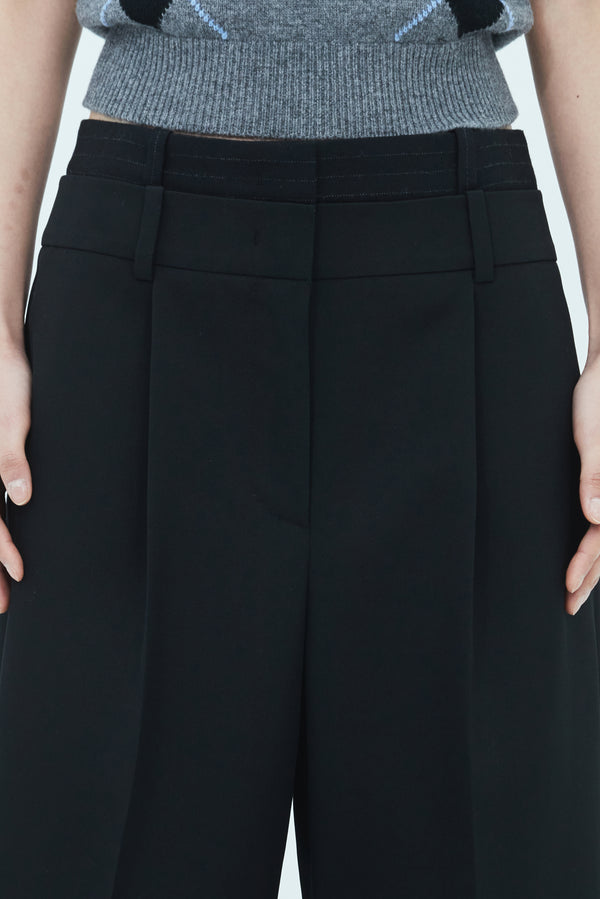 JUUN.J Double Waisted Wool Pants - Black