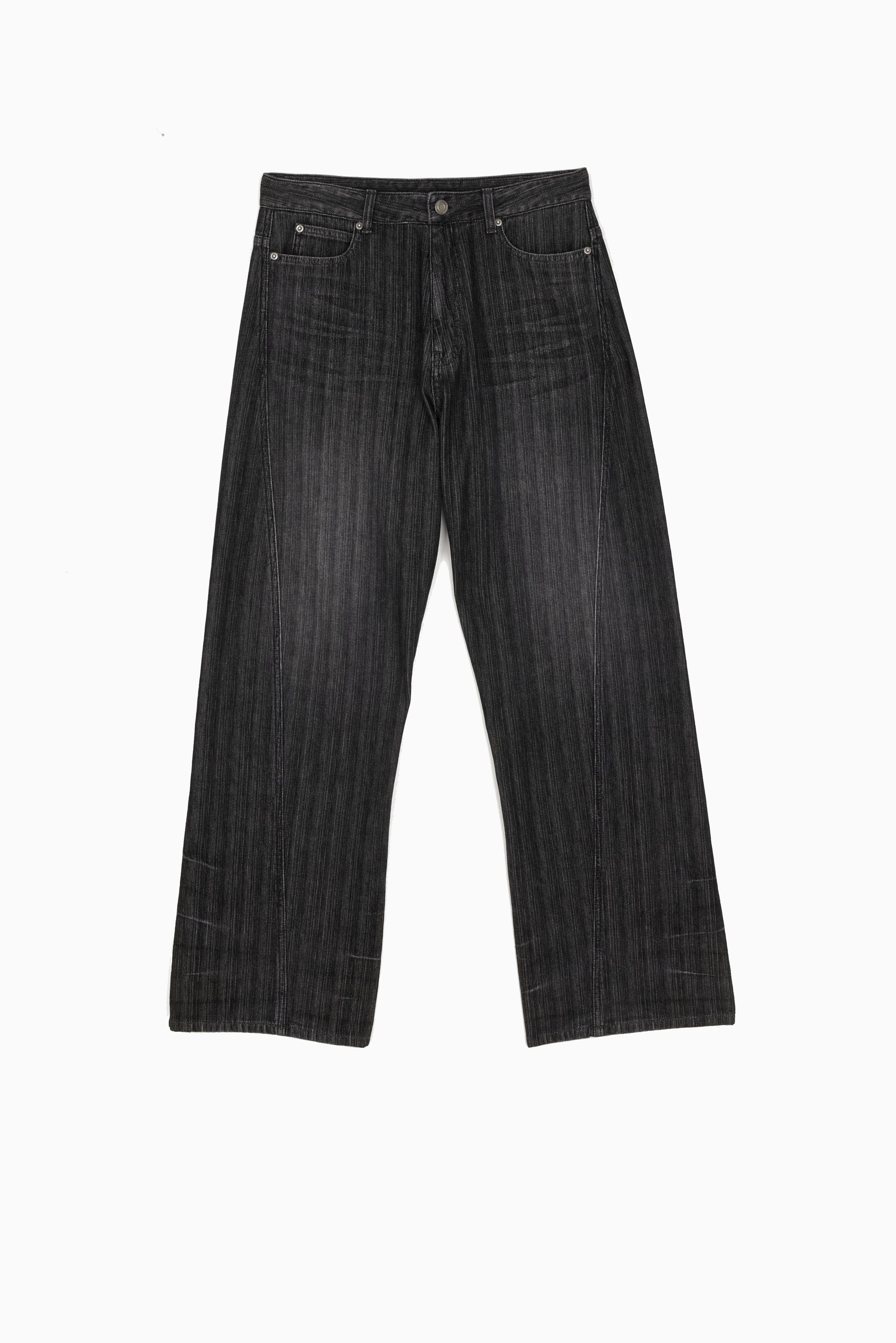 JUUN.J Diagonal Seam Denim Pants - Black