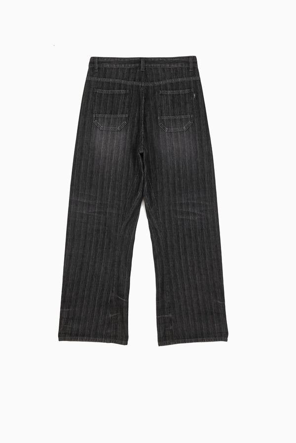 JUUN.J Diagonal Seam Denim Pants - Black