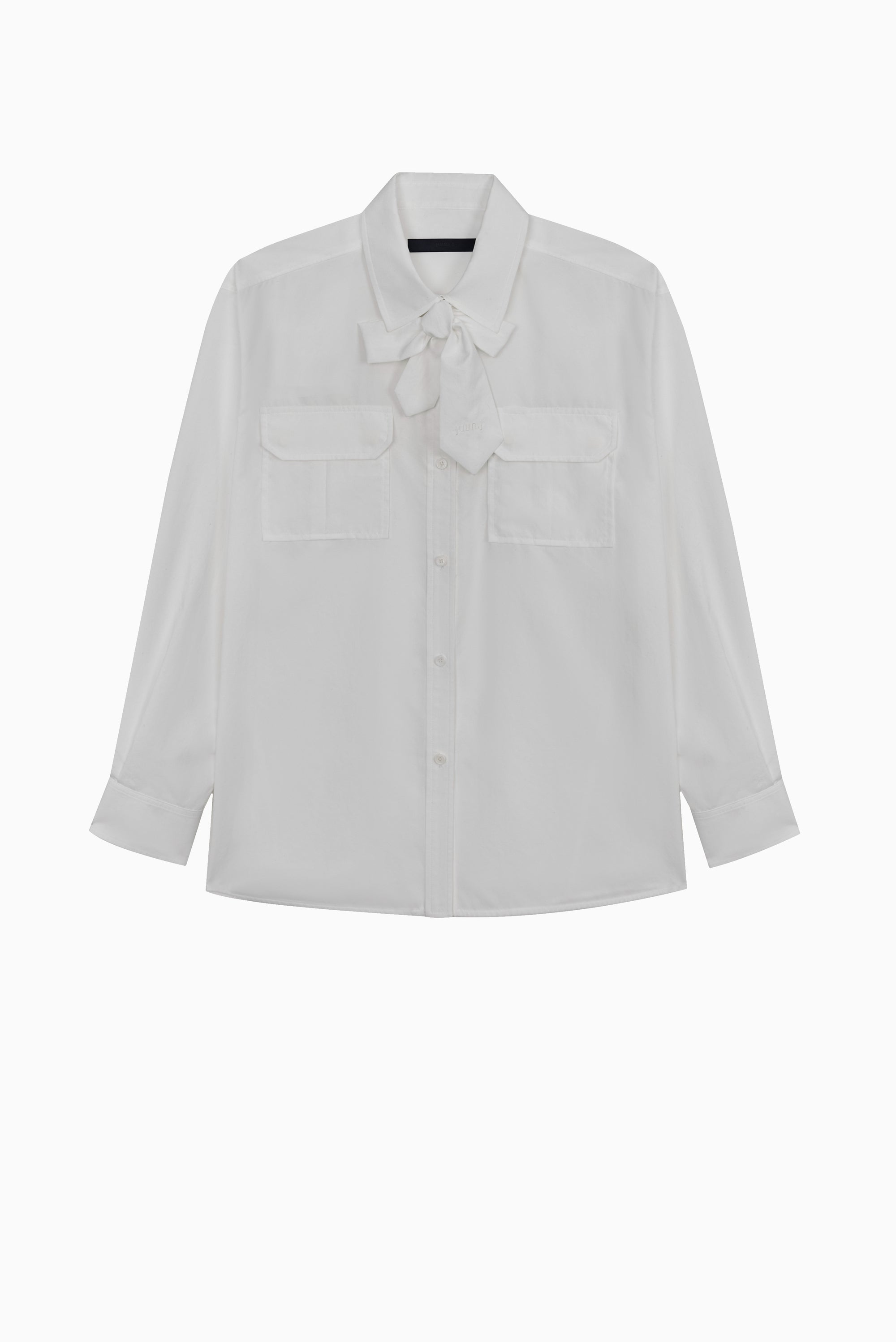 JUUN.J Detachable Scarf Blouse - White