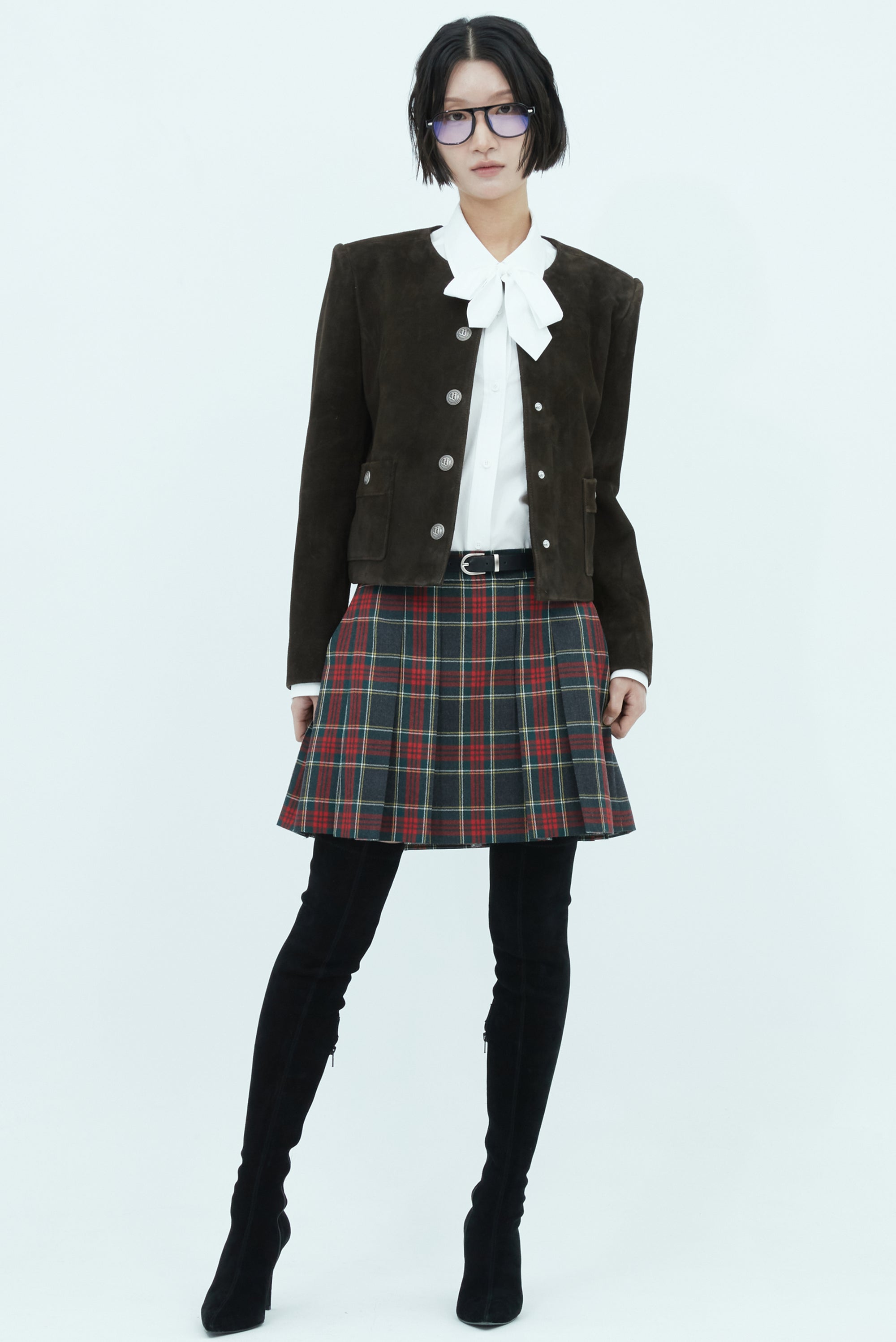 JUUN.J Detachable Scarf Blouse - White