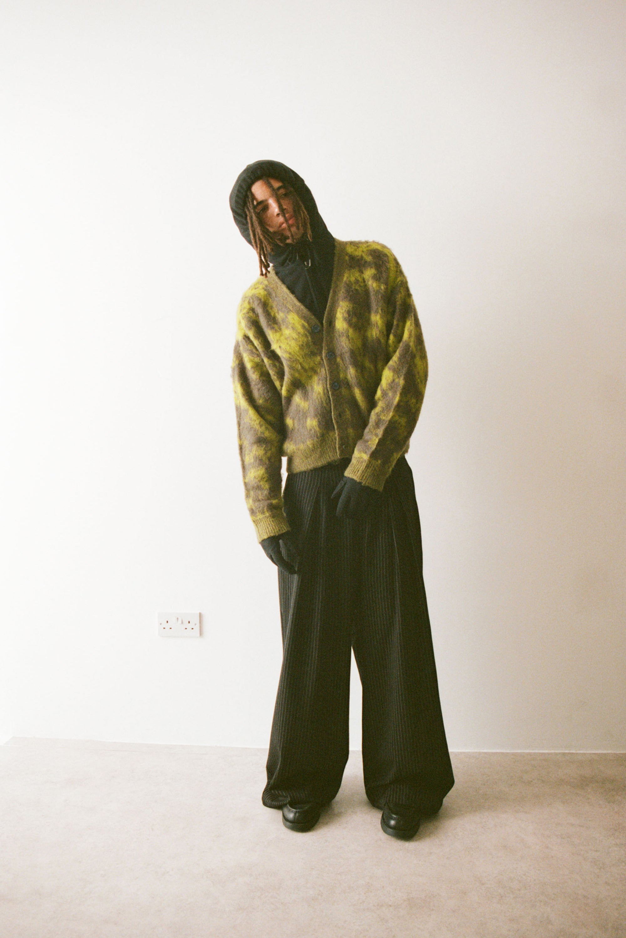 Wagara Green Mohair Cardigan - Green