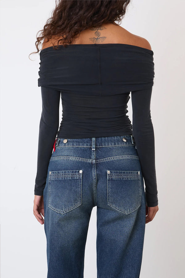 Kylie Cold Shoulder Top - Graphite