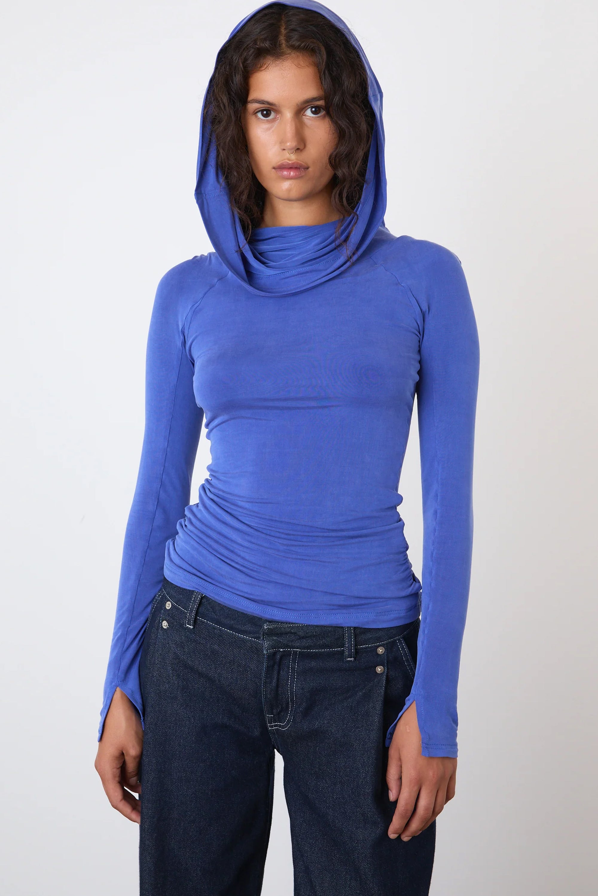 Kylie Cold Shoulder Top - Lapis