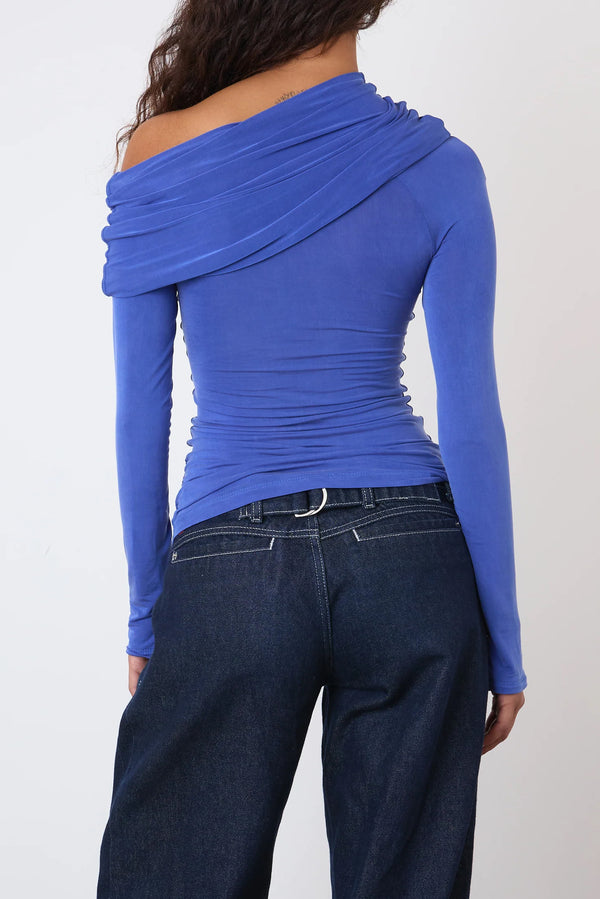 Kylie Cold Shoulder Top - Lapis