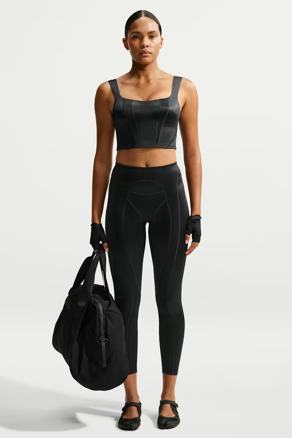 NikeSKIMS Satin Shine High-Waisted 26" Leggings - Obsidian