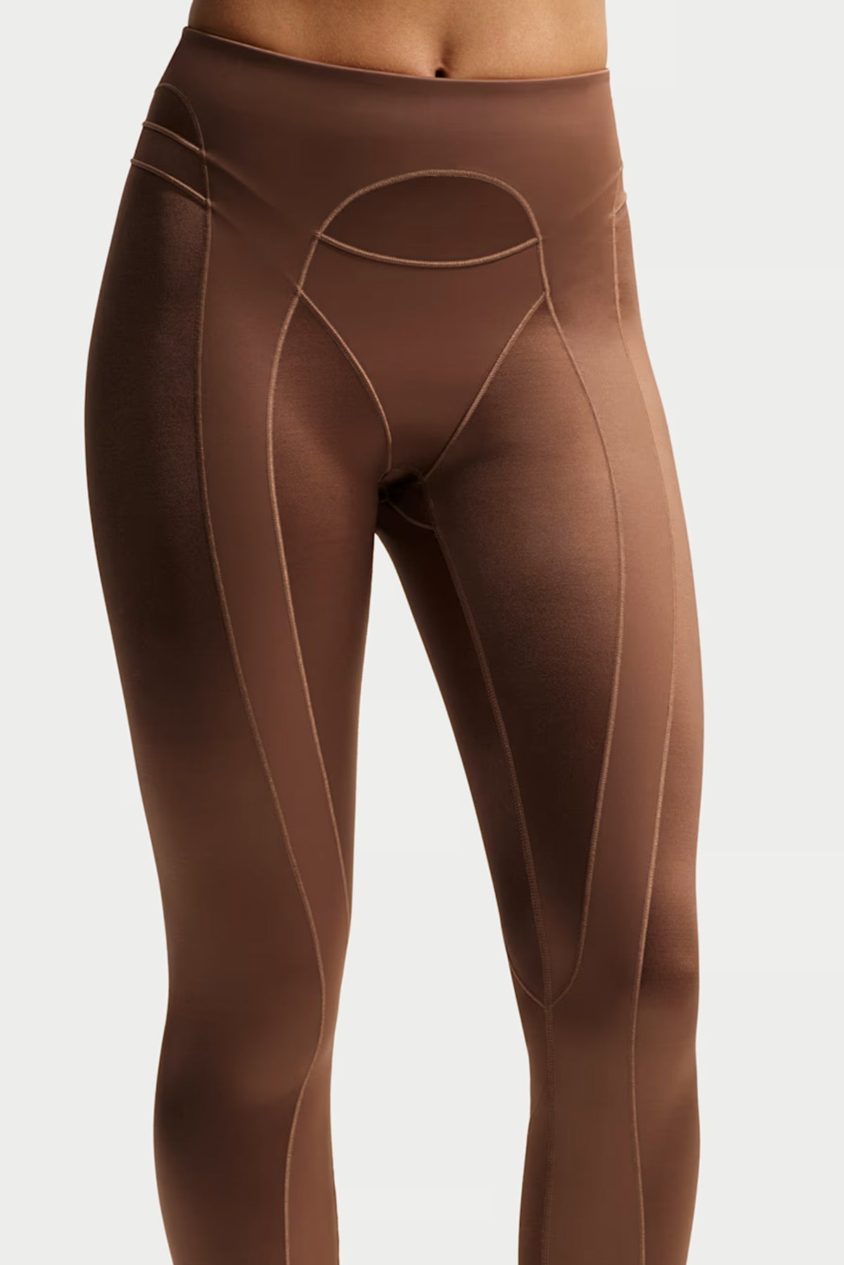 NikeSKIMS Satin Shine High-Waisted 26" Leggings - Carob Brown