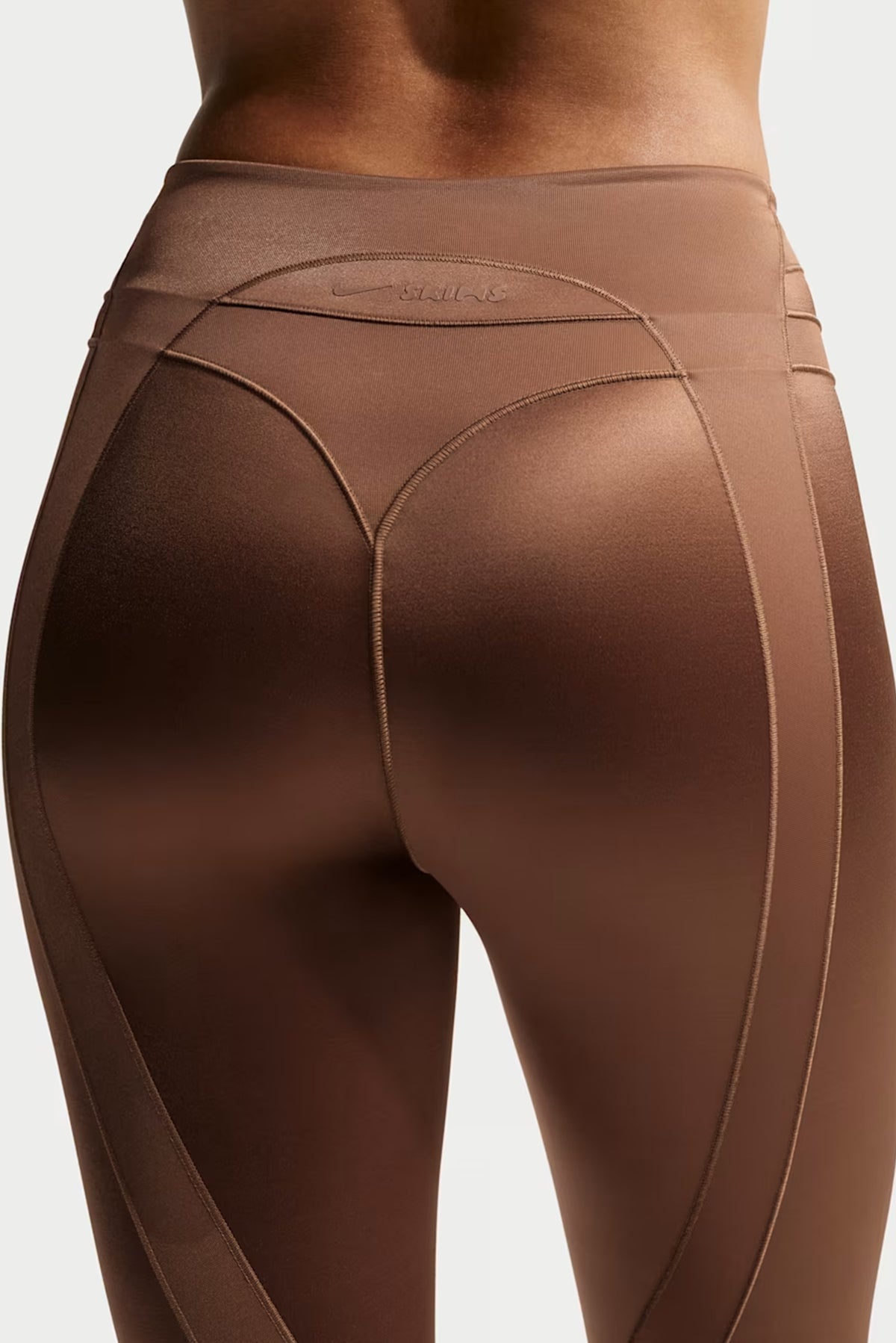 NikeSKIMS Satin Shine High-Waisted 26" Leggings - Carob Brown