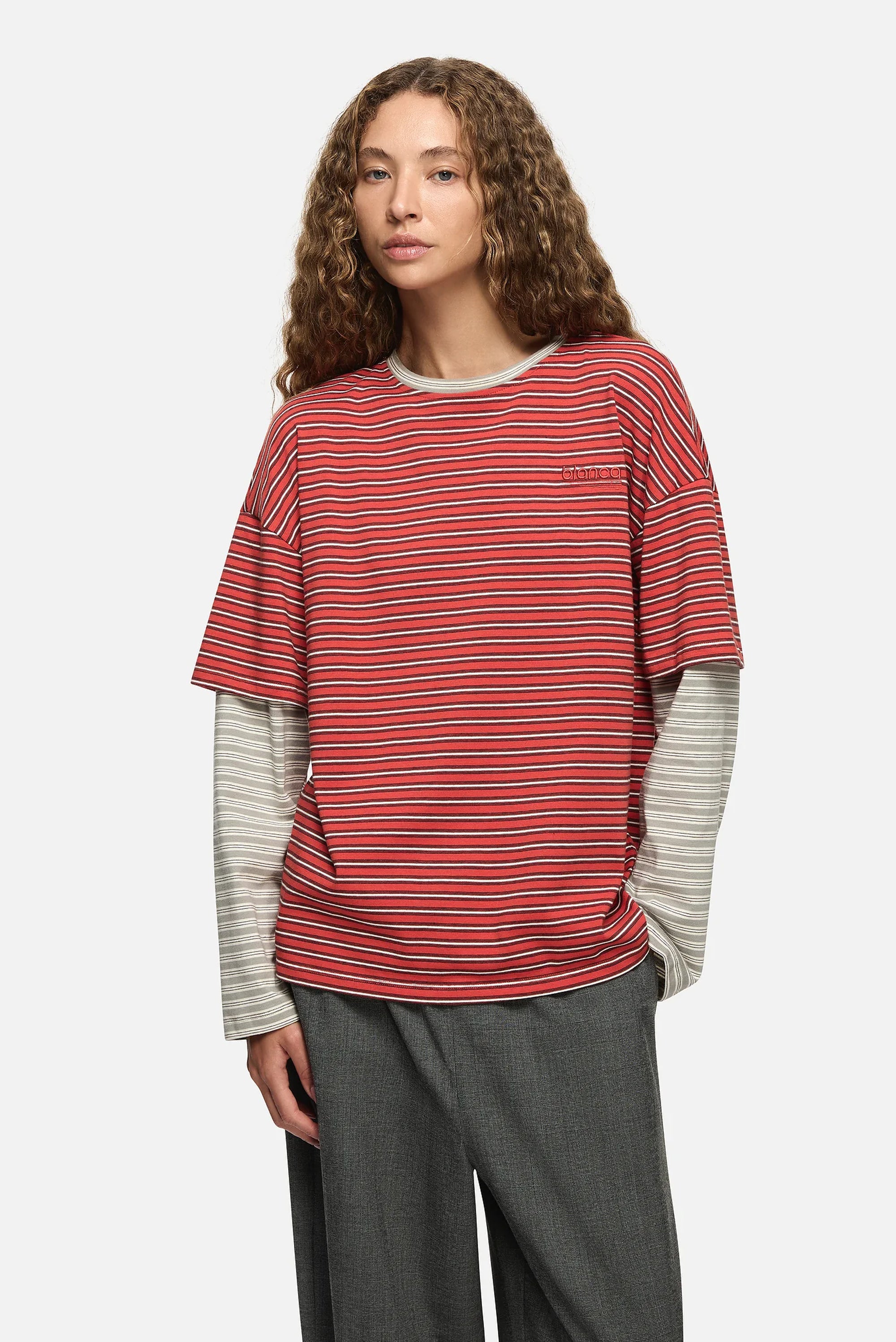 Faro Tee - Red/Grey