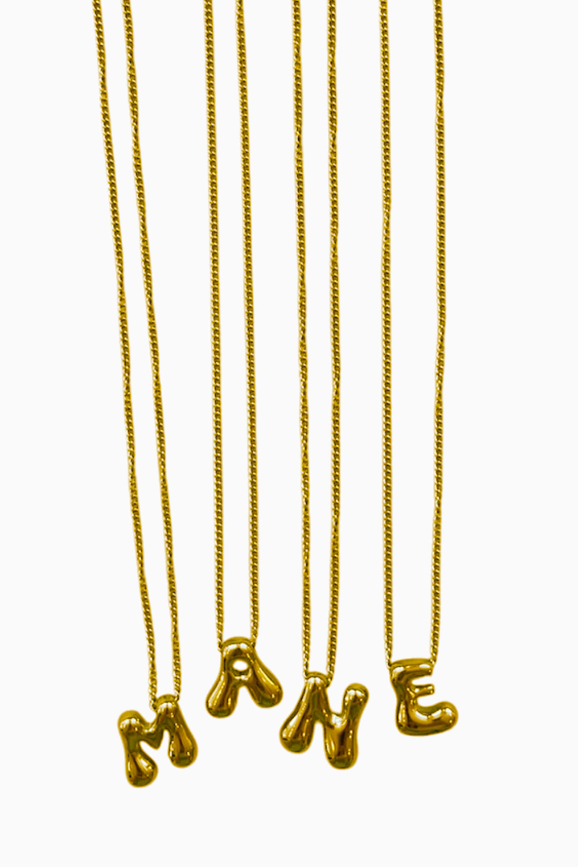 Bubble Letter Pendant - Gold