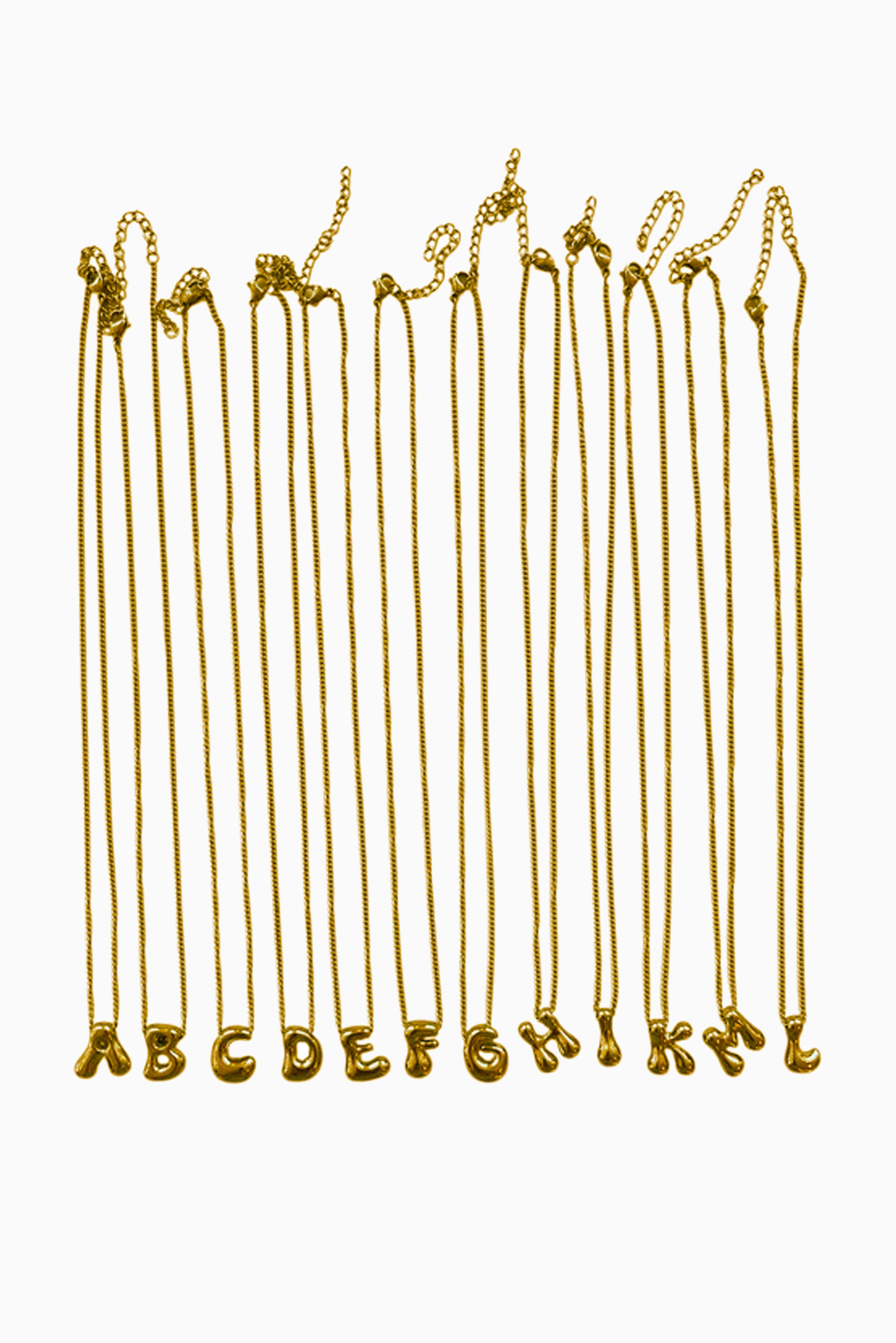 Bubble Letter Pendant - Gold