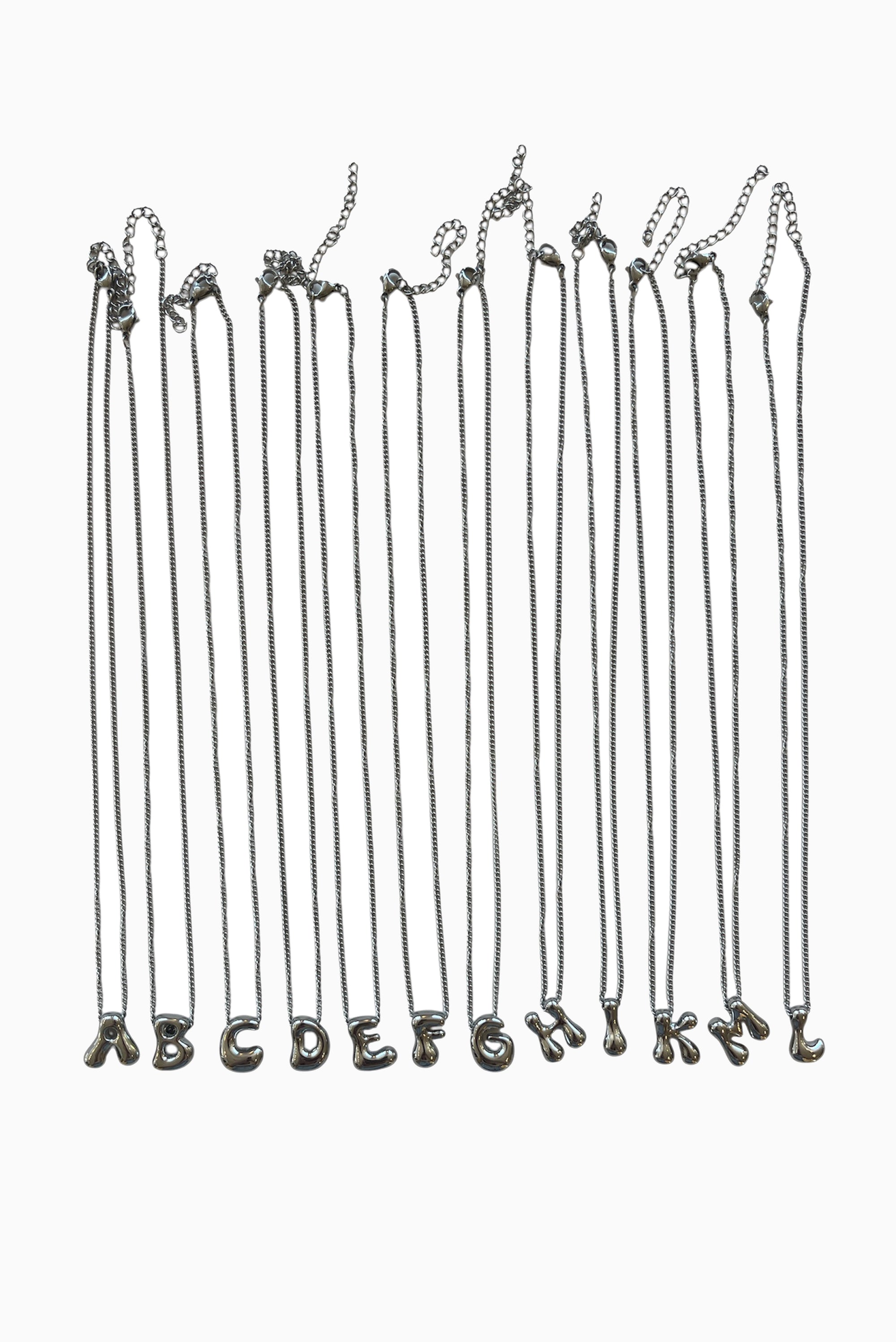 Bubble Letter Pendant - Silver