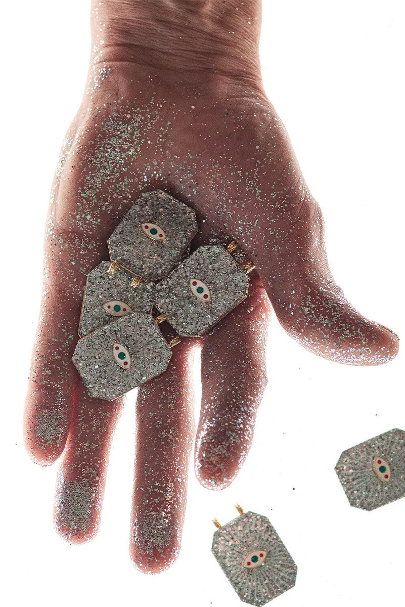 MARIE LICHTENBERG Raiz'in Scapular Glitter Silver - 34mm