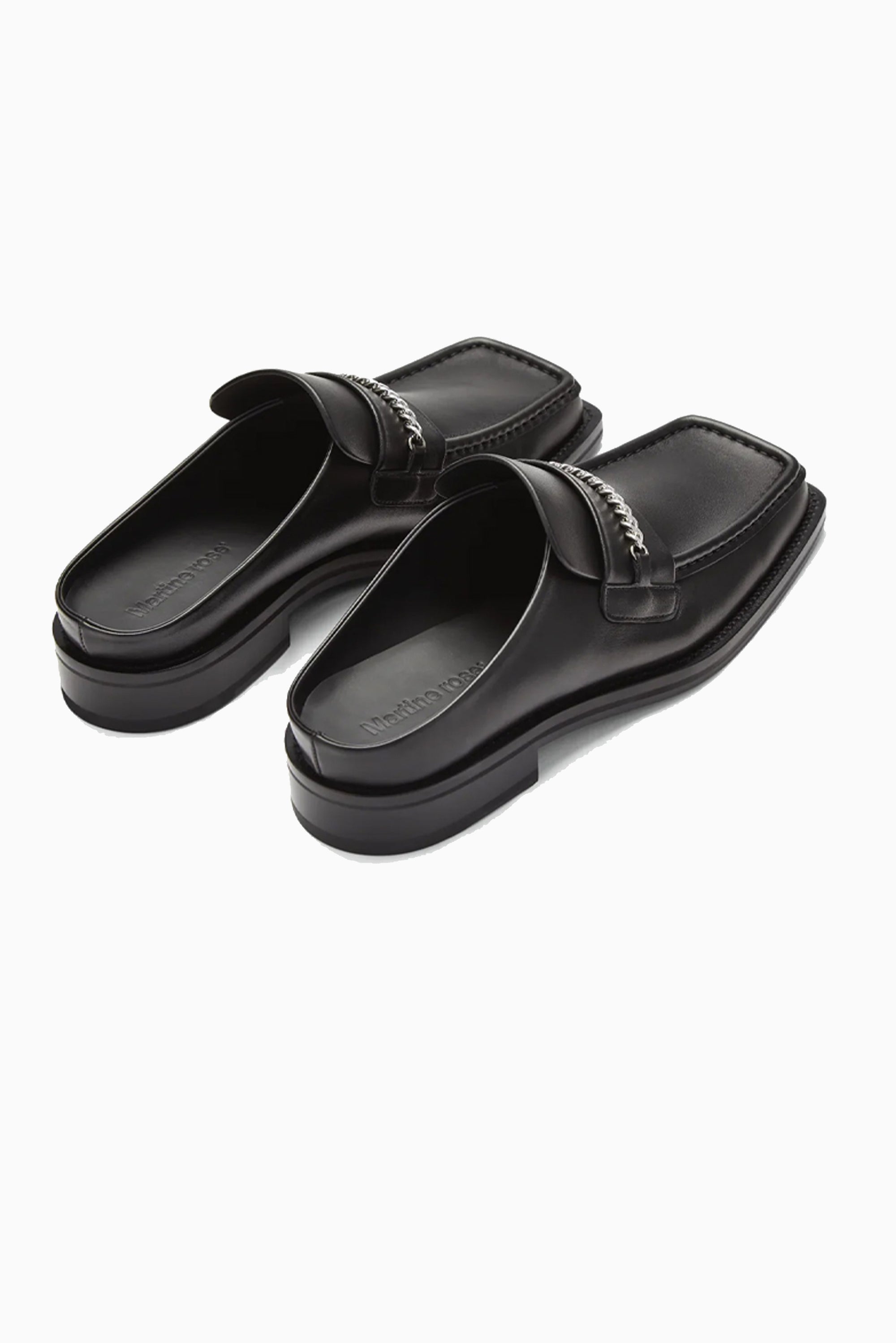 MARTINE ROSE Square Toe Mule - Black