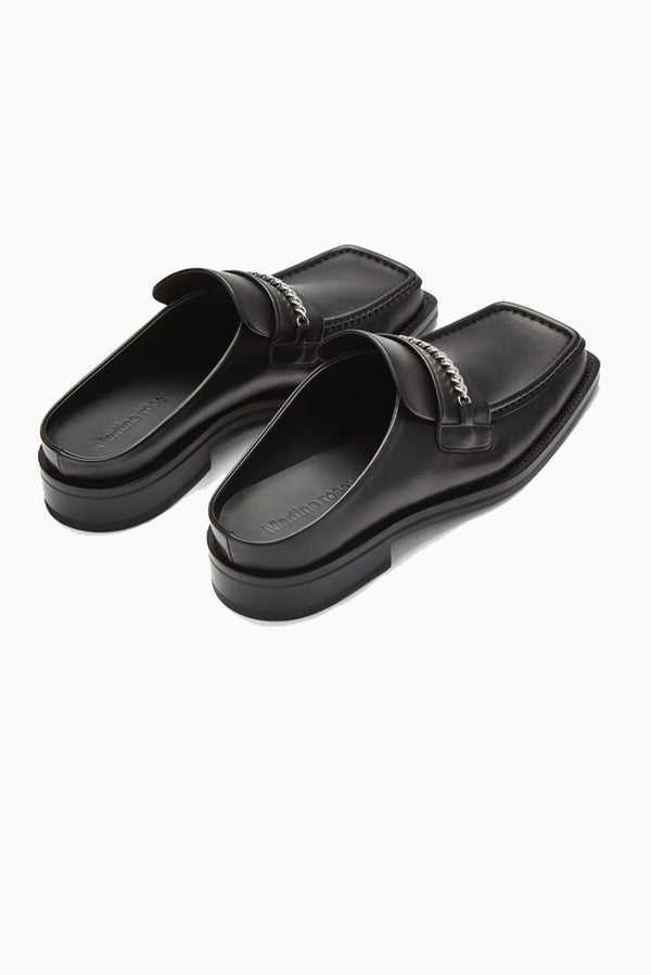 MARTINE ROSE Square Toe Mule - Black