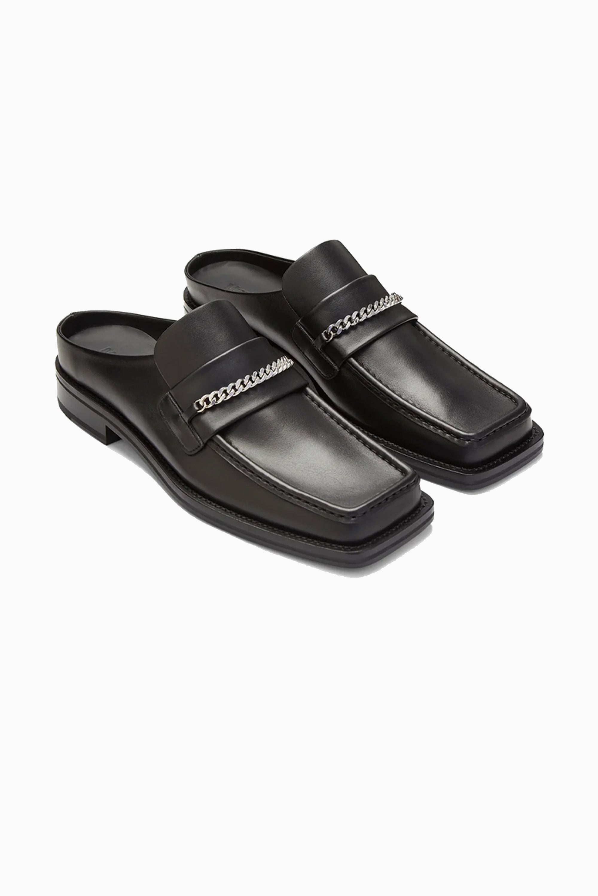 MARTINE ROSE Square Toe Mule - Black