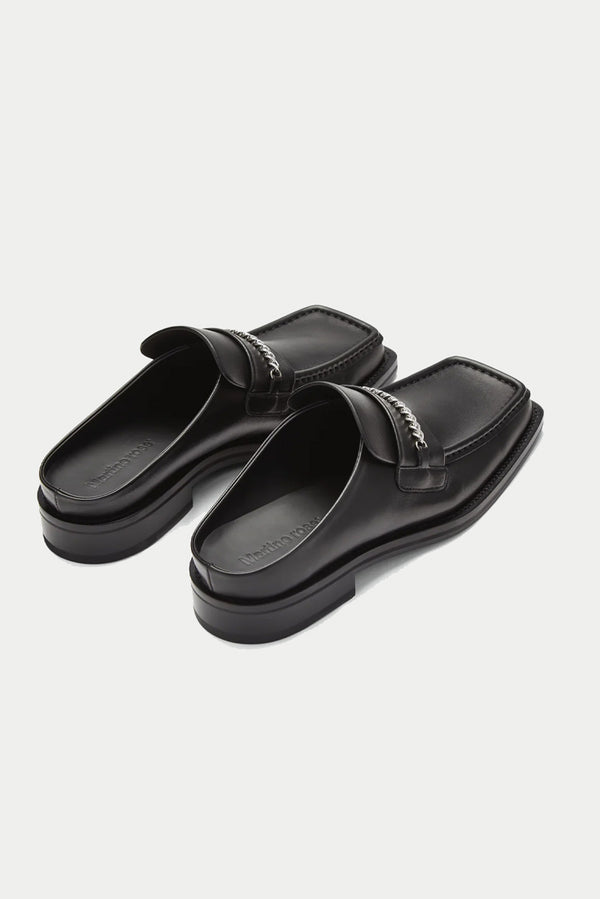 MARTINE ROSE Square Toe Mule - Black