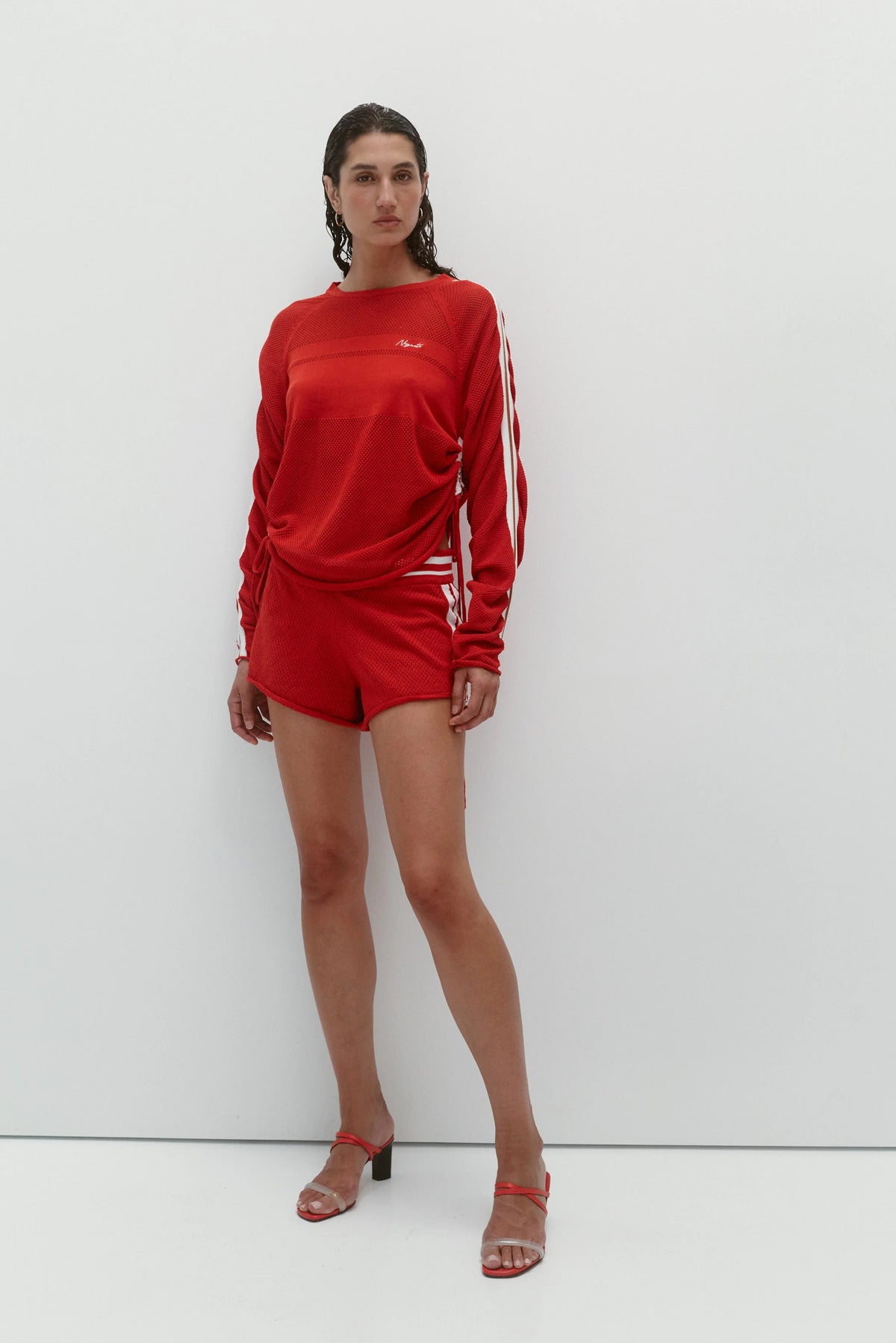 Downtown Mesh Jersey - Poppy