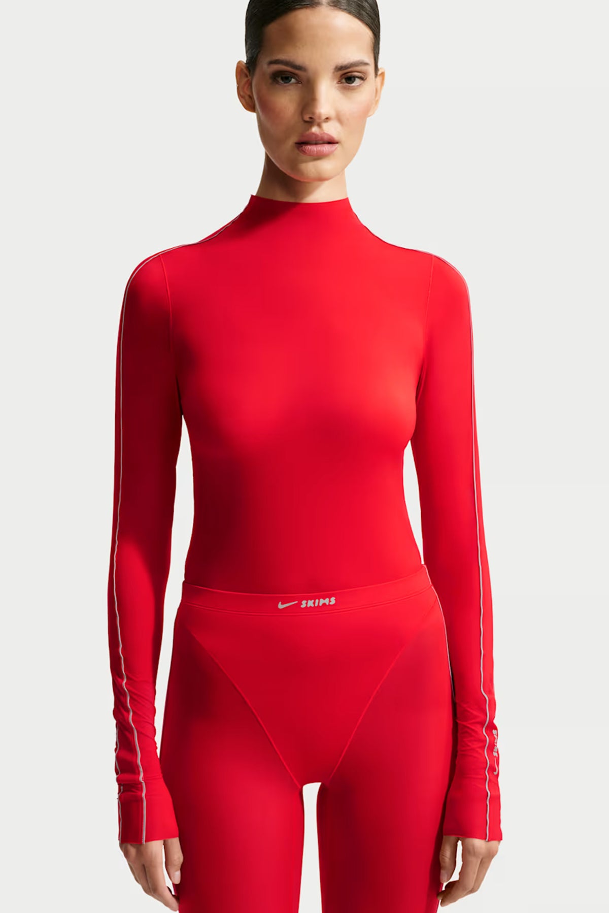 NikeSKIMS Weightless Mock Long Sleeve Top - University Red