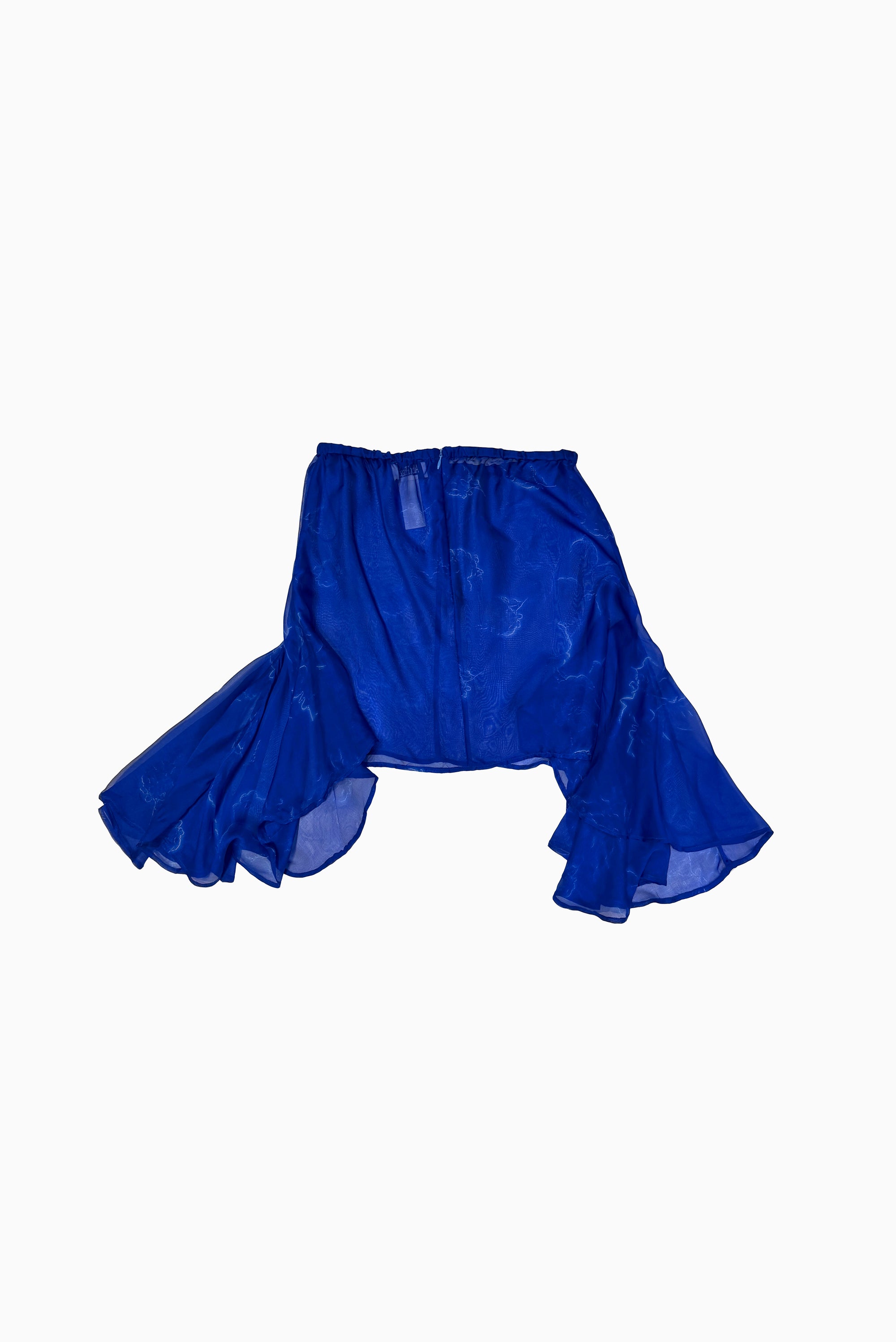 Sheer Mini Skirt - Blue Roses