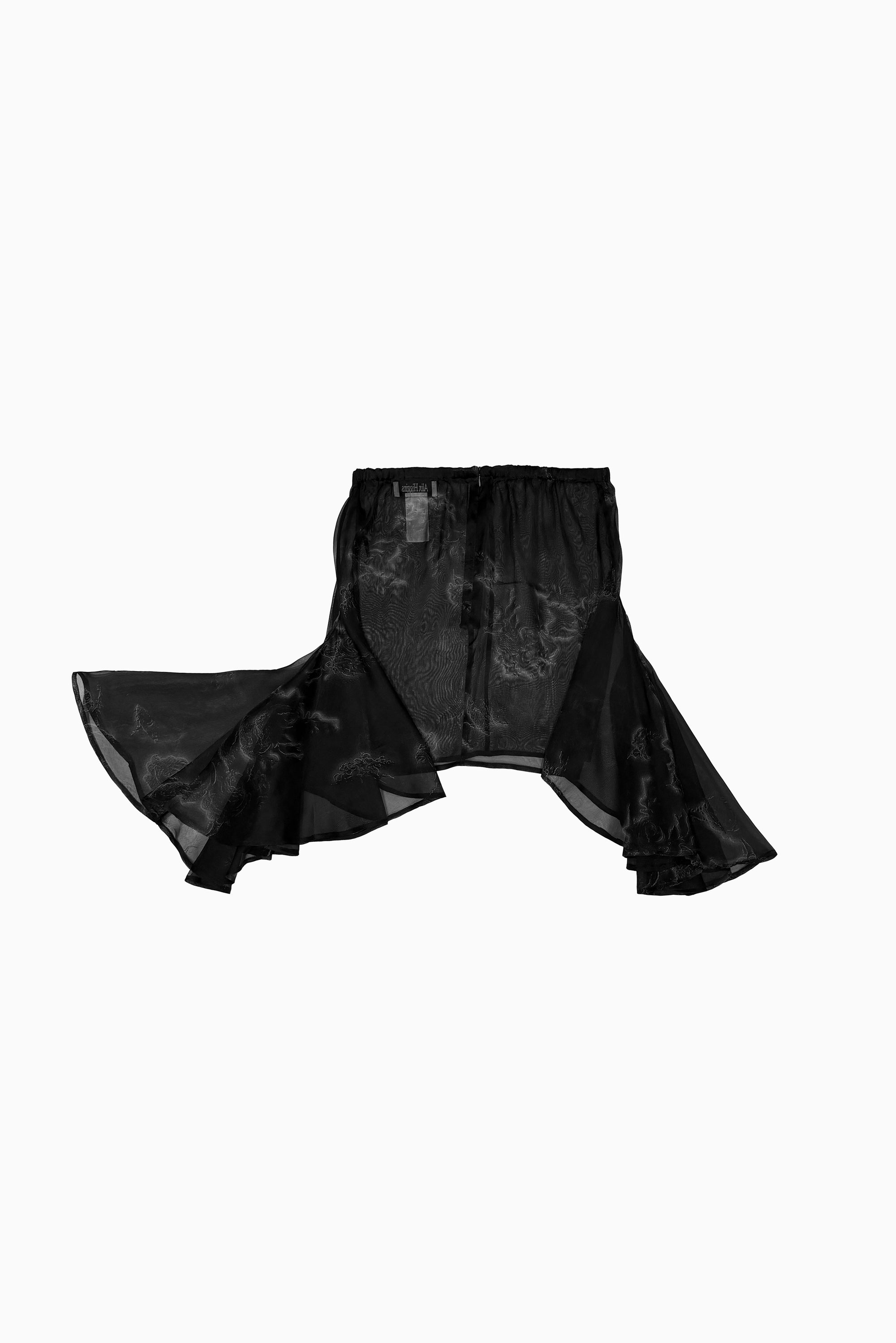 Sheer Mini Skirt - Black Roses