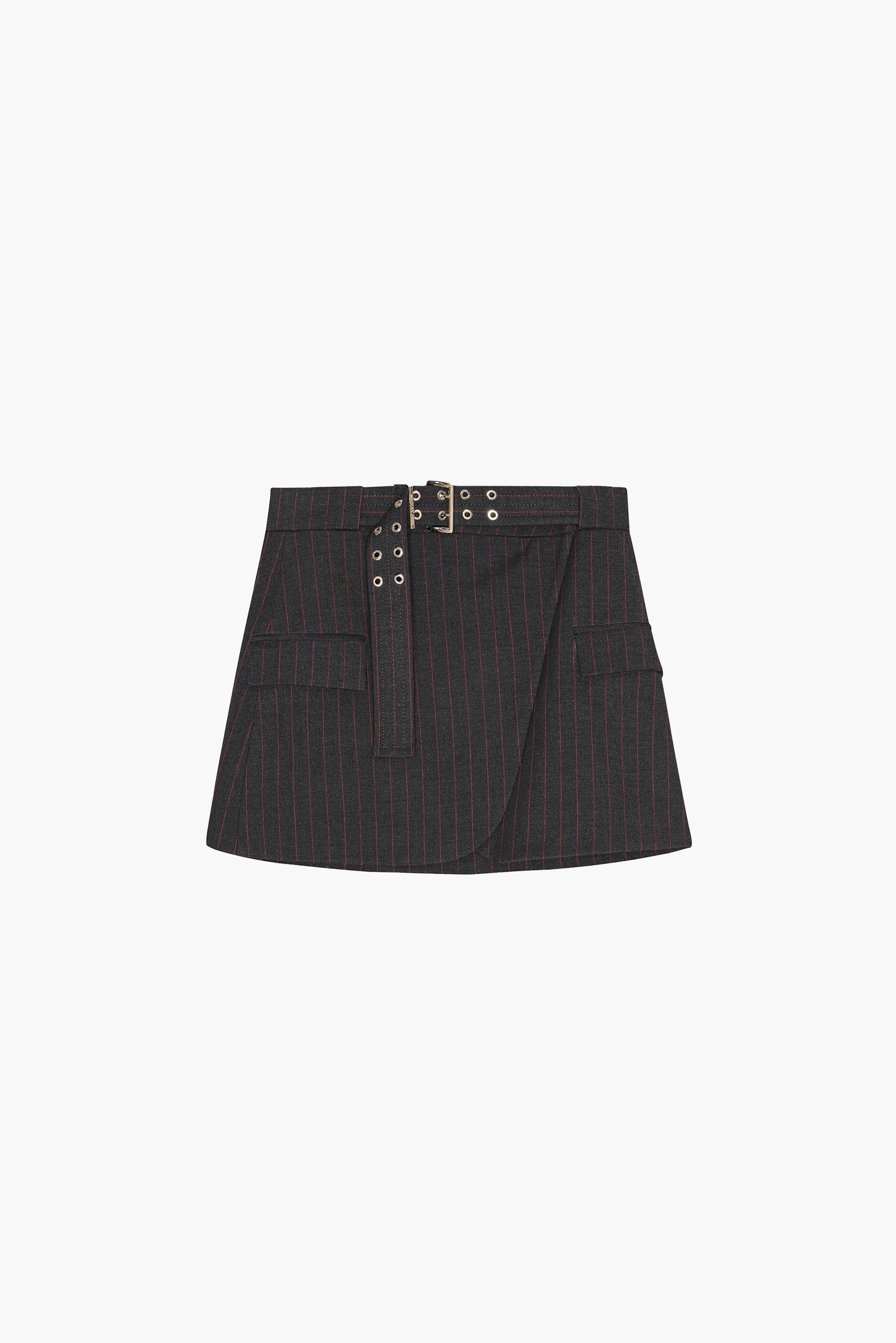 GANNI Stretch Stripe Tailoring Mini Skirt - Phantom