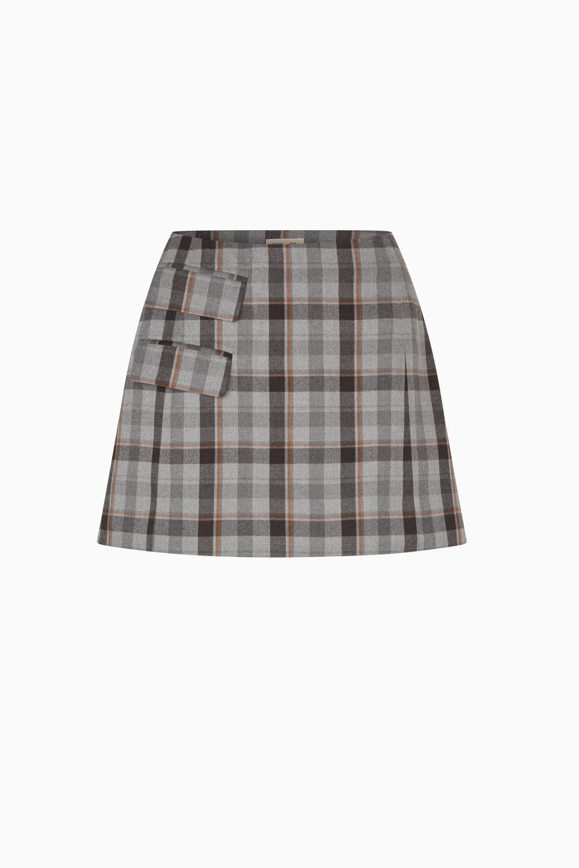 Shanie Mini Skirt - Grey Soft Check