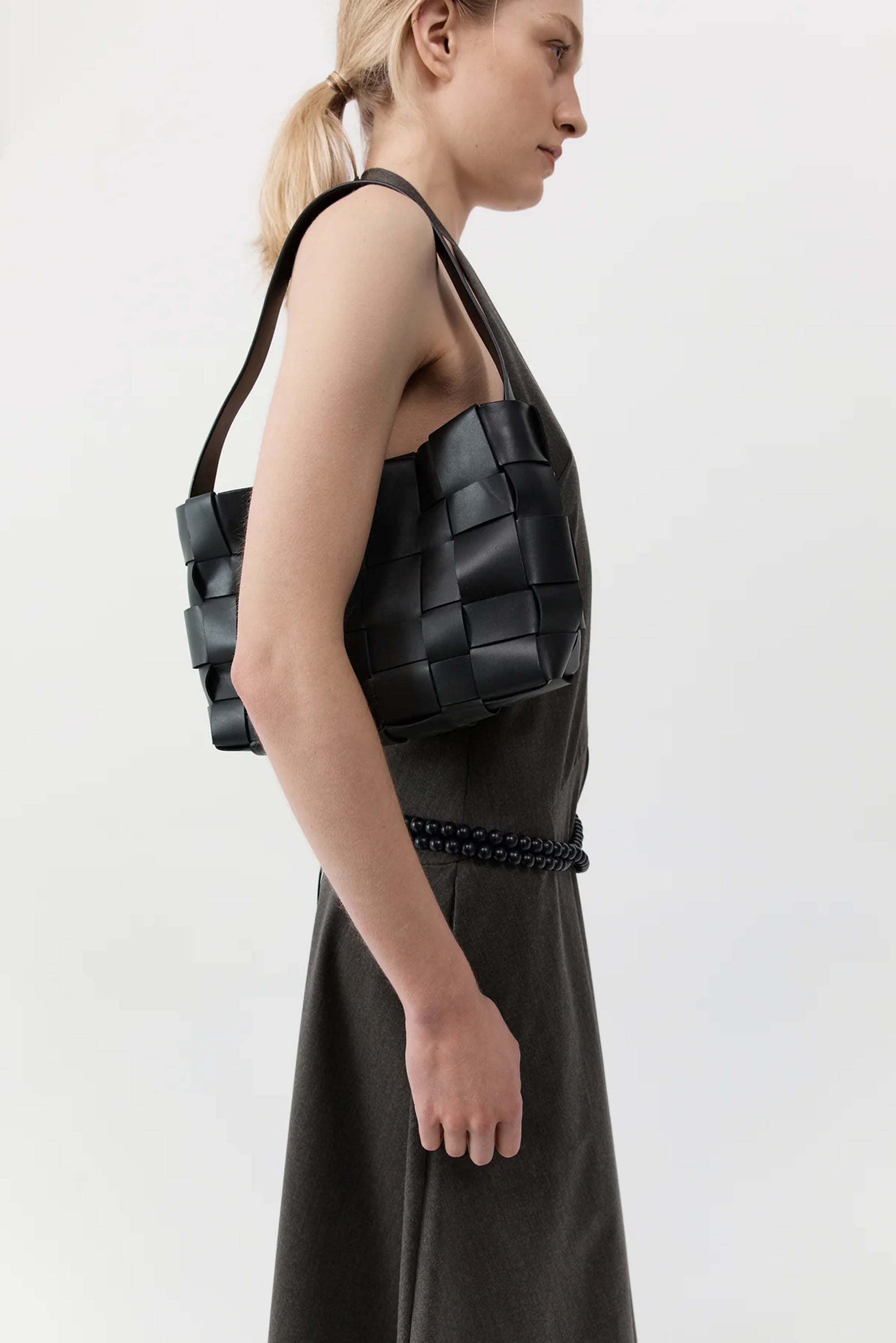 Woven Mini Tote - Black