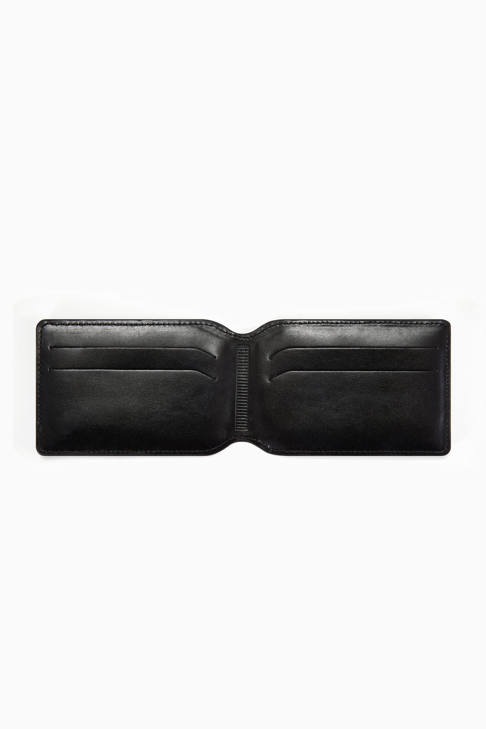 MARTINE ROSE Logo-Foil Embossed Leather Card Holder - Black
