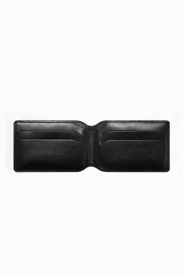 MARTINE ROSE Logo-Foil Embossed Leather Card Holder - Black