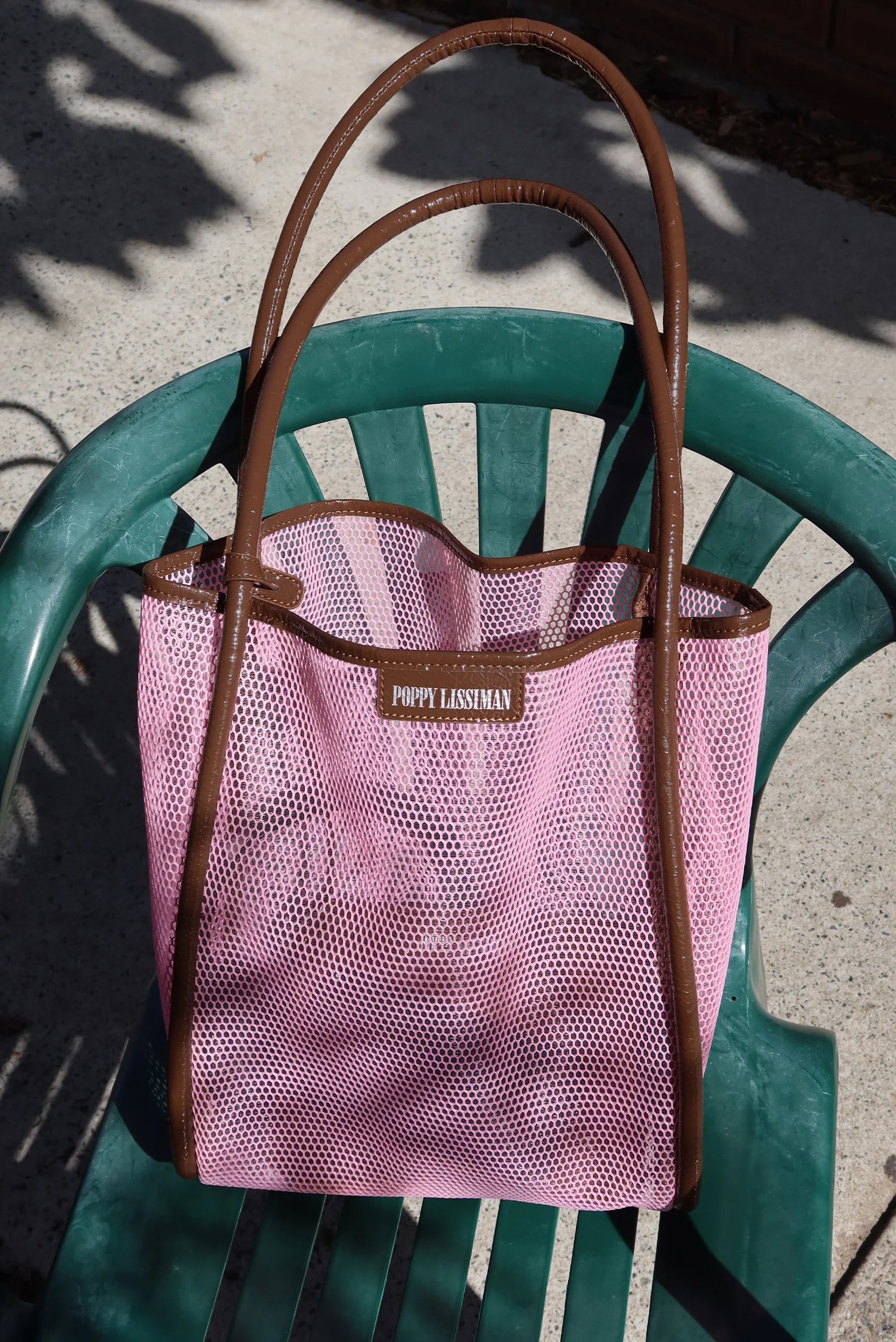 POPPY LISSIMAN Nana Net Tote - BB Pink/Choc