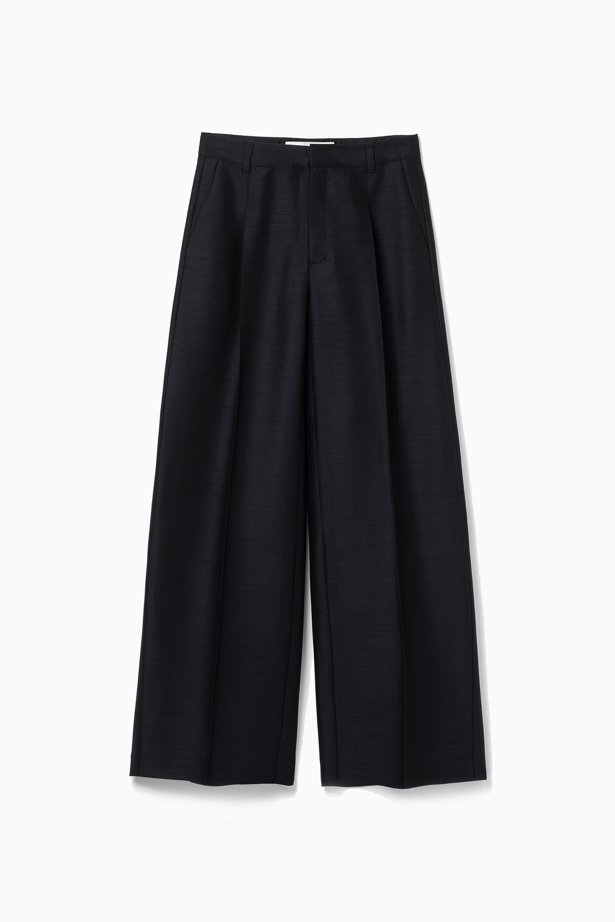Pleated Wide Trouser - Dark Navy