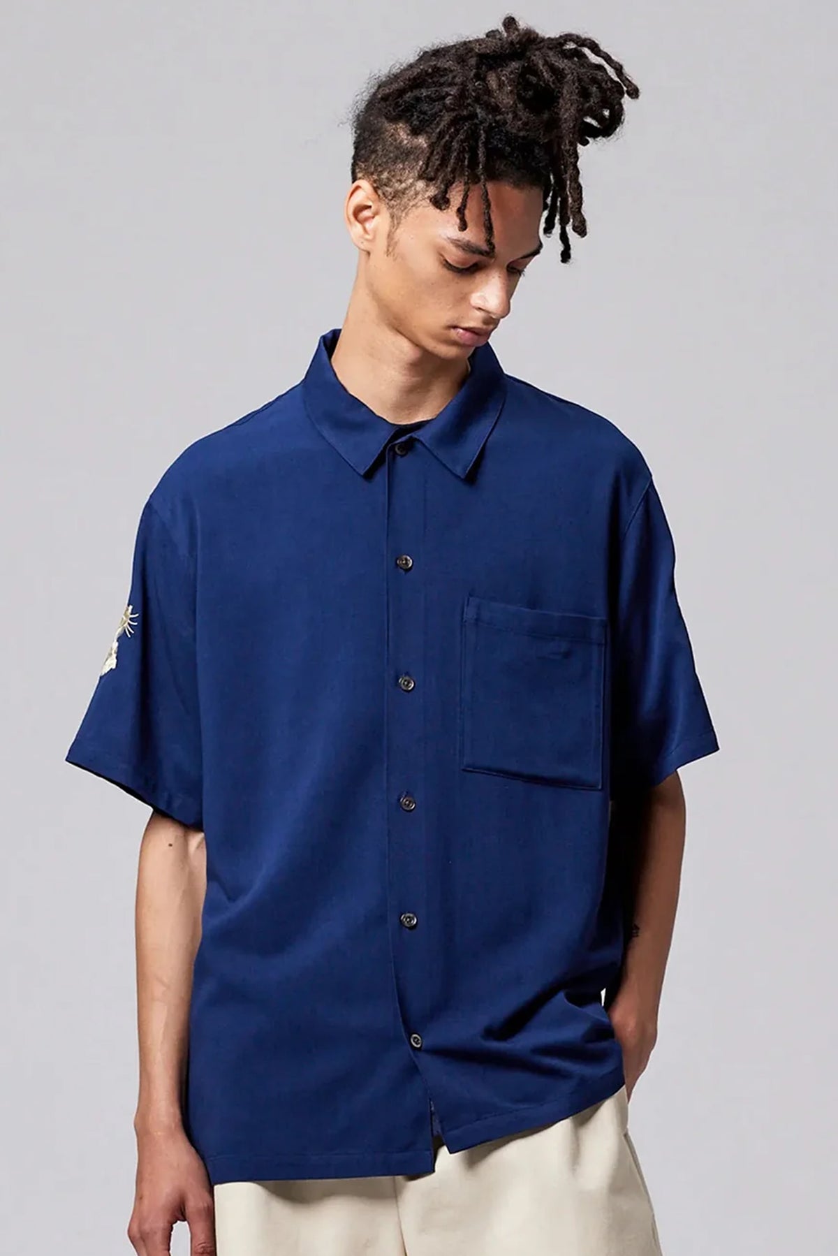 Non-Down JPNSP Rayon Shirt - Dark Navy